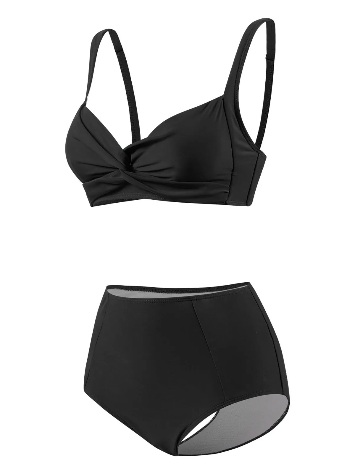 1950s Solid Spaghetti Straps Twist Bikini Set sold by Retro Stage product image thumbnail 2