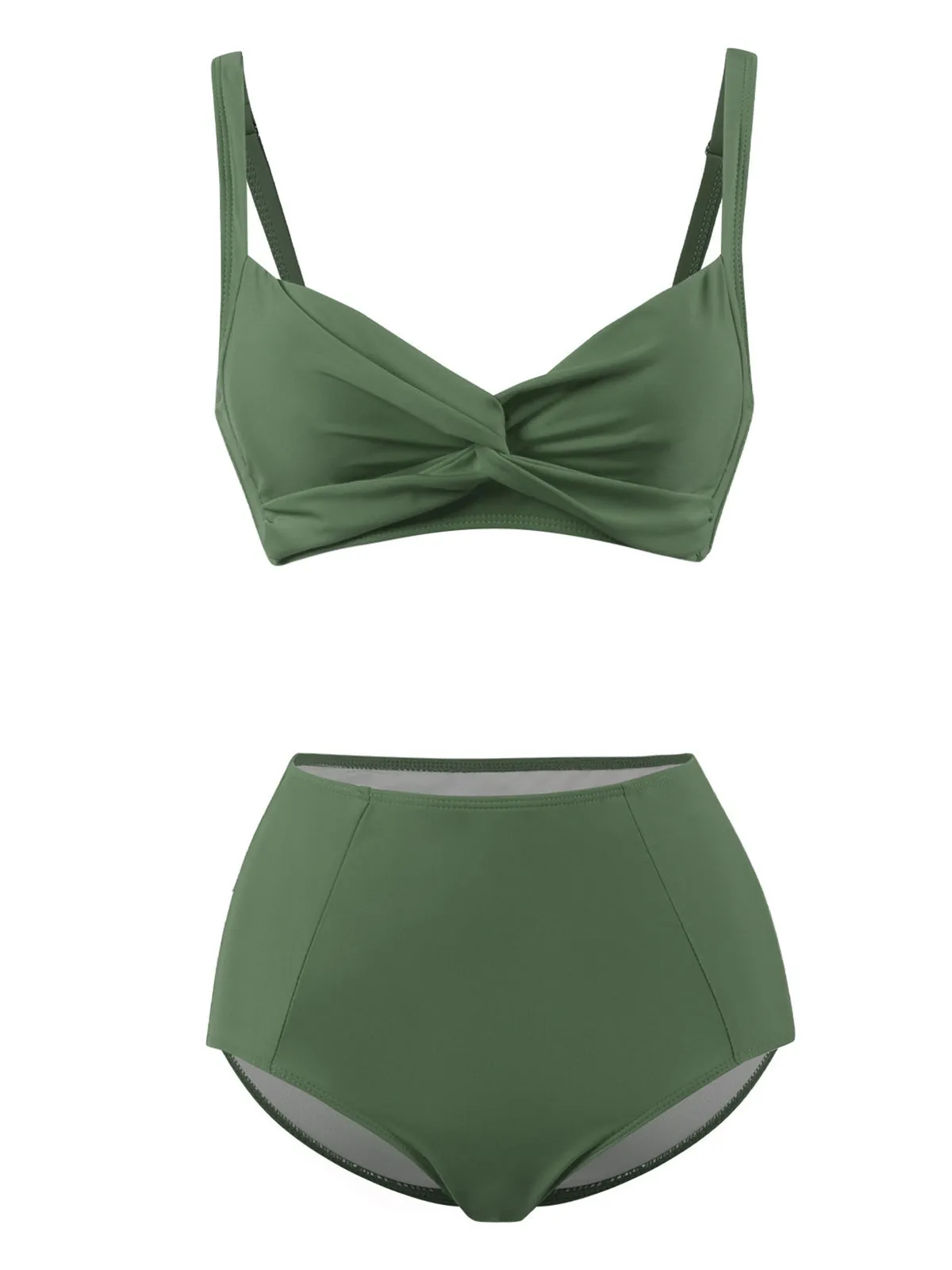 1950s Solid Spaghetti Straps Twist Bikini Set sold by Retro Stage product image thumbnail 5