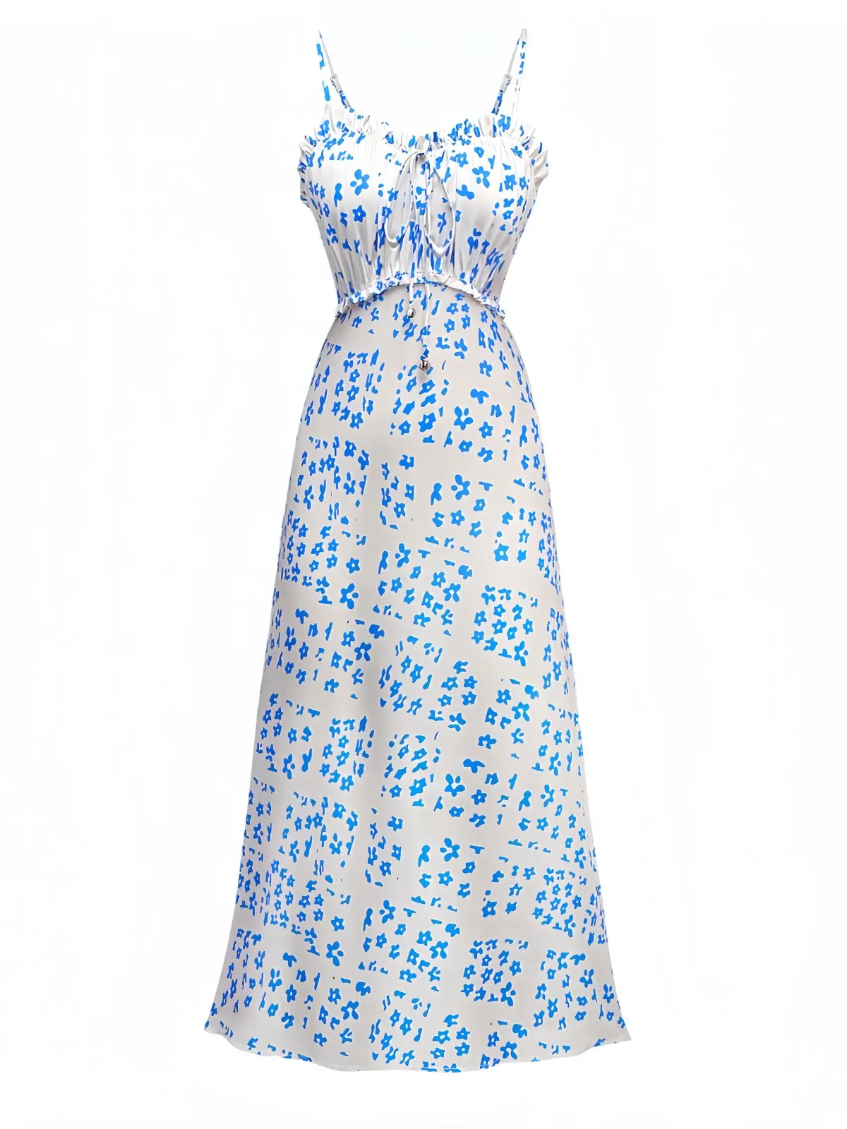 Blue 1930s Spaghetti Strap Daisy Dress sold by Retro Stage