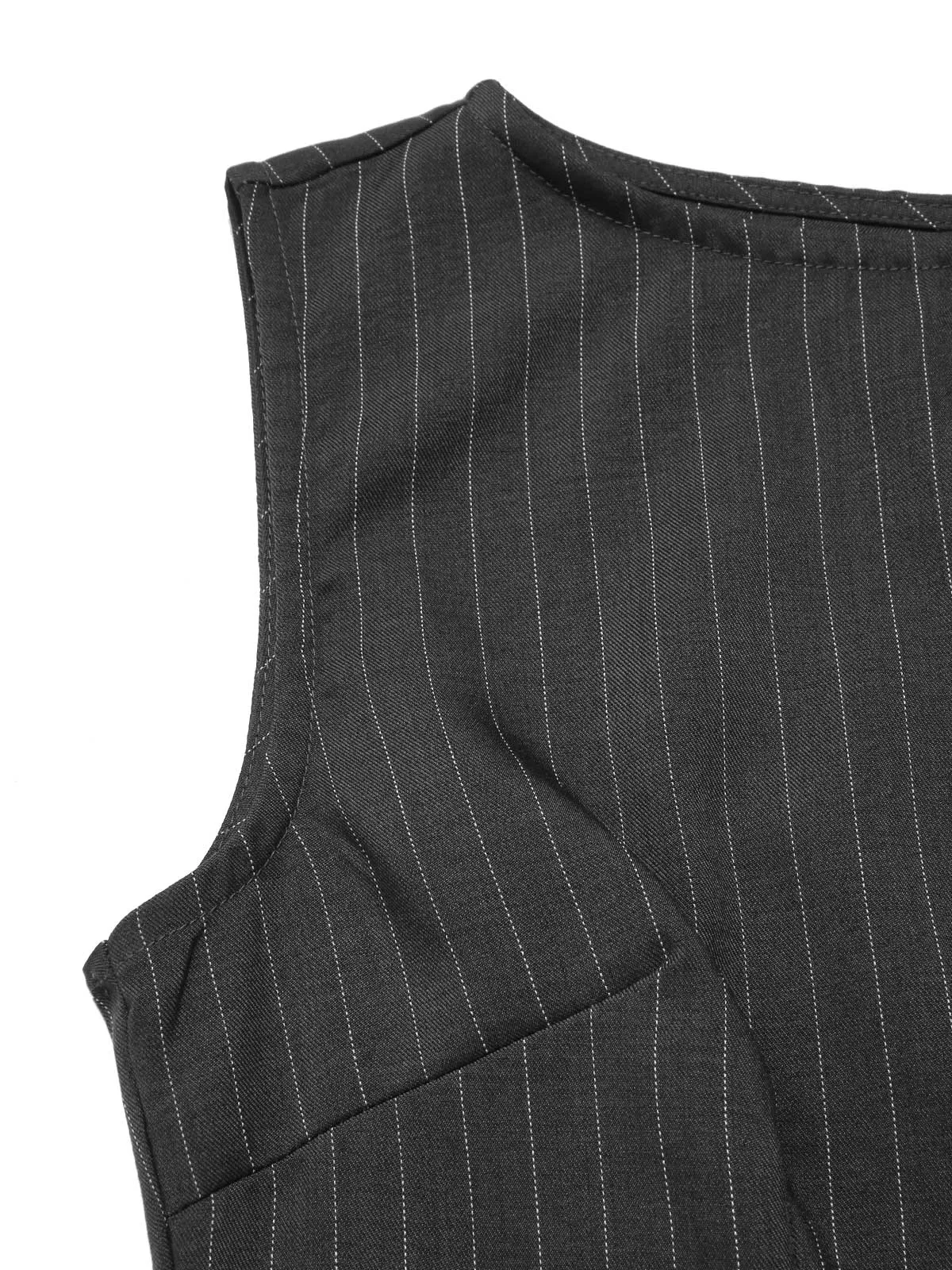 Dark Grey 1960s Pinstripe Beltd Pencil dress sold by Retro Stage product image thumbnail 5