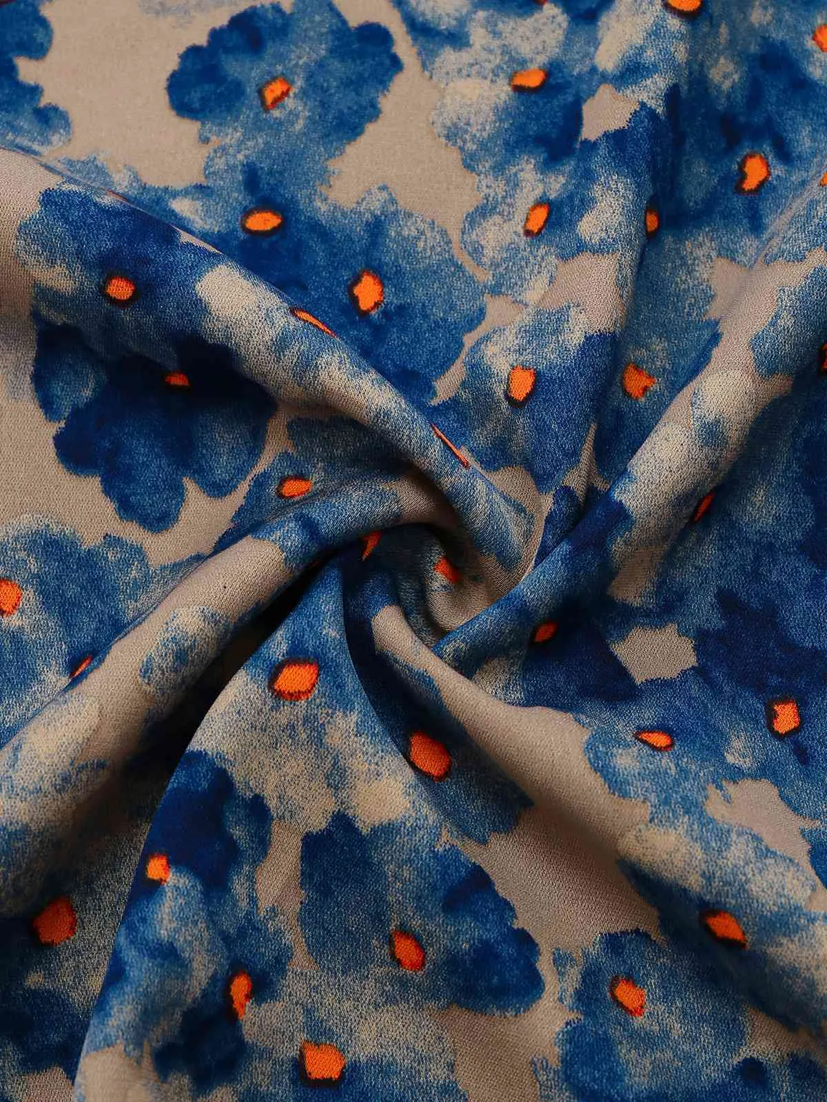 Blue 1950s Floral Print Spaghetti Strap Dress sold by Retro Stage product image thumbnail 4