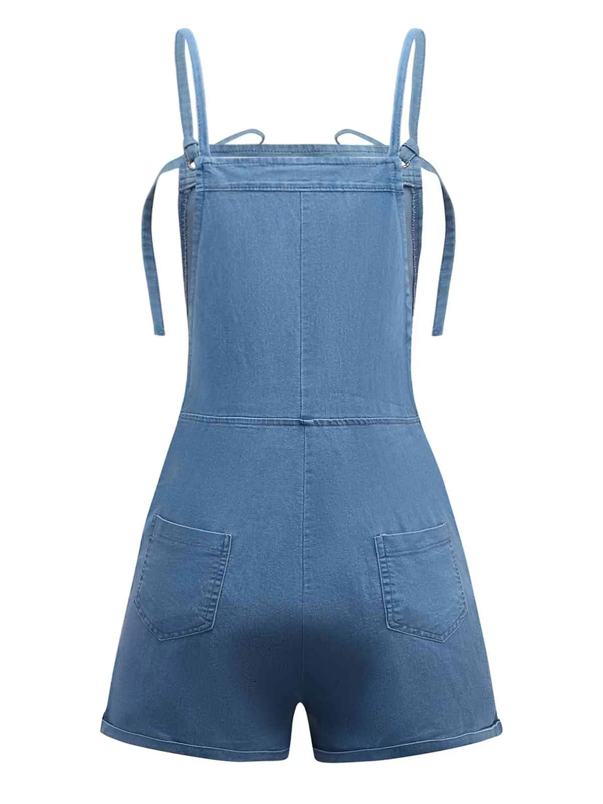 Blue 1950s Bow Tie Denim Romper sold by Retro Stage product image thumbnail 2