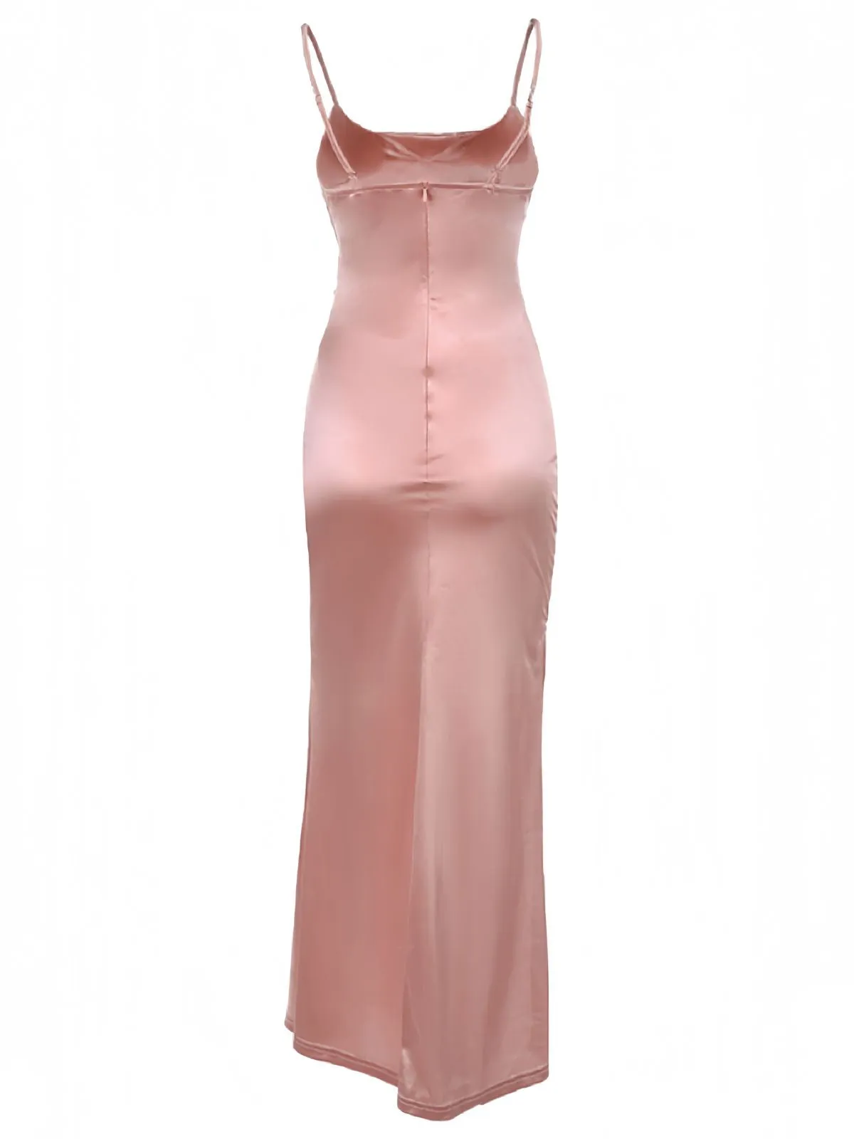Pink 1930s Solid Satin Ruched Slit Dress sold by Retro Stage product image thumbnail 2