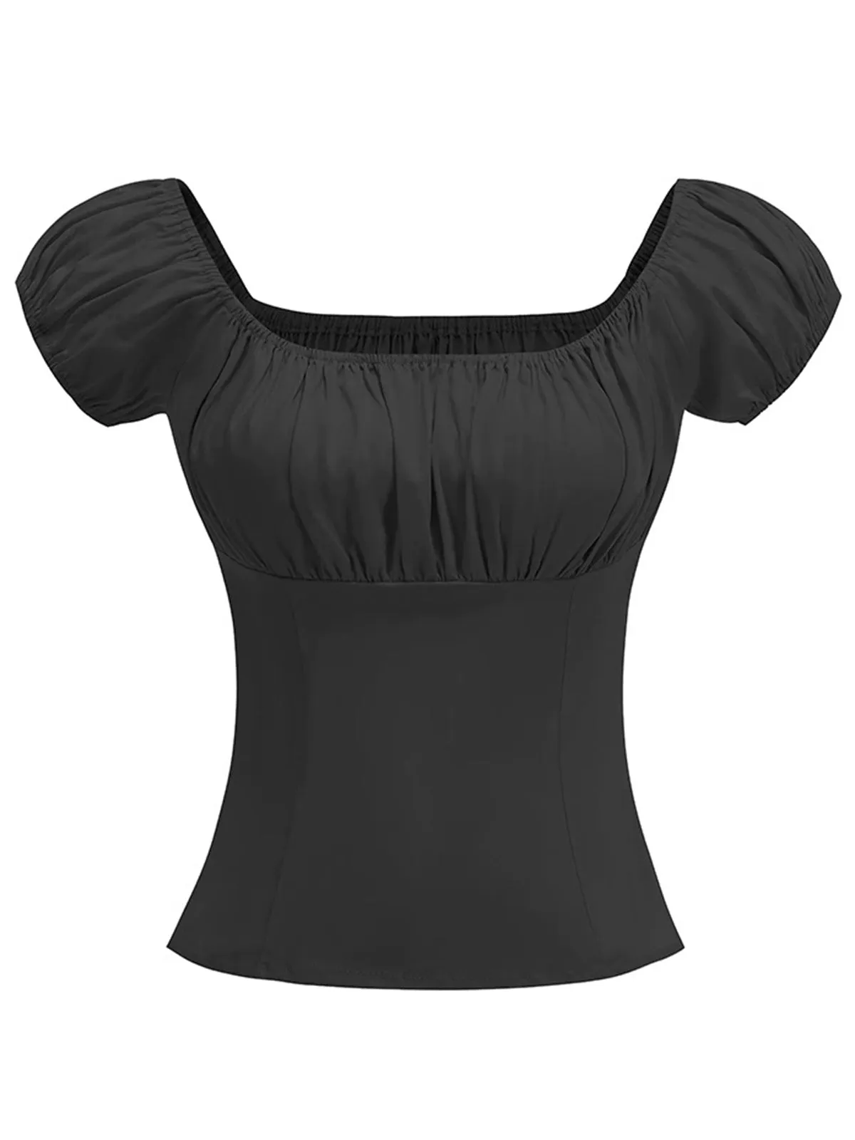 1950s Solid Square Neck Ruched Top sold by Retro Stage product image thumbnail 5