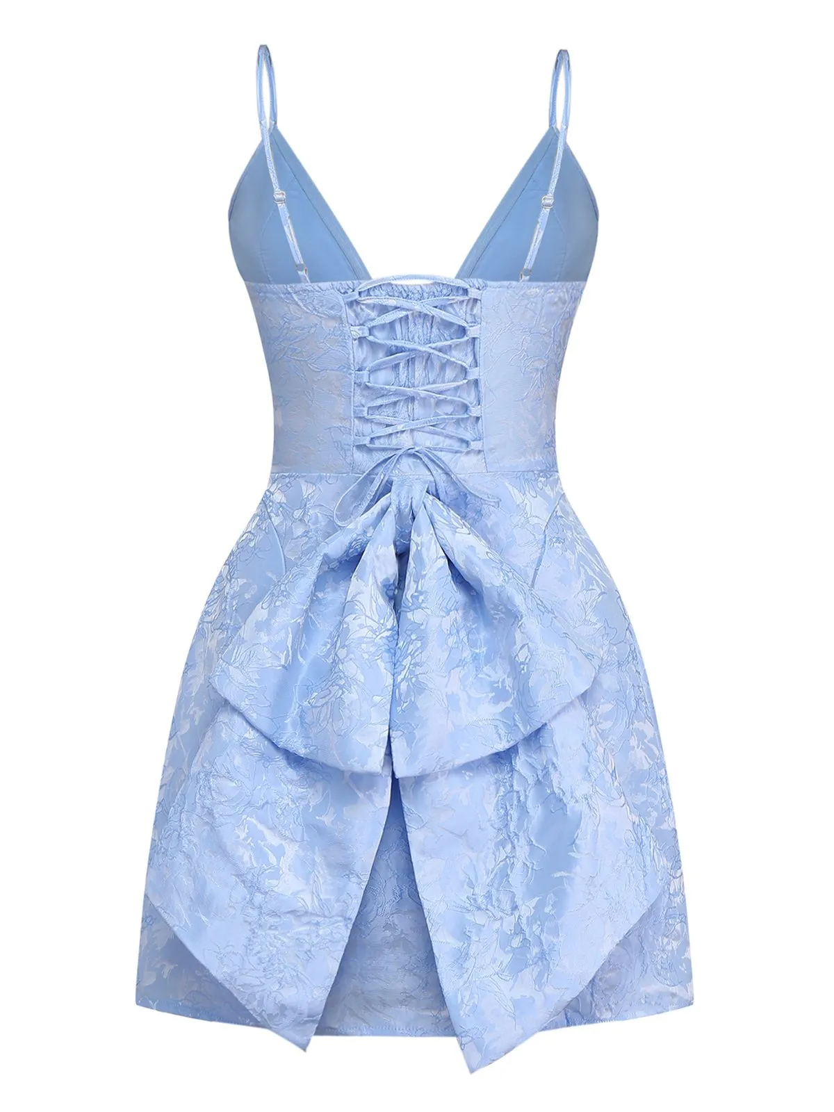 1960s Deep V Floral Lace Bow Strap Dress sold by Retro Stage product image thumbnail 2