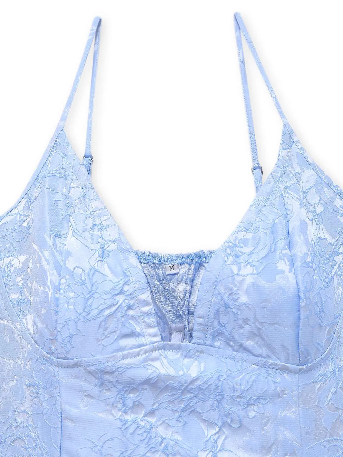 1960s Deep V Floral Lace Bow Strap Dress sold by Retro Stage product image thumbnail 4