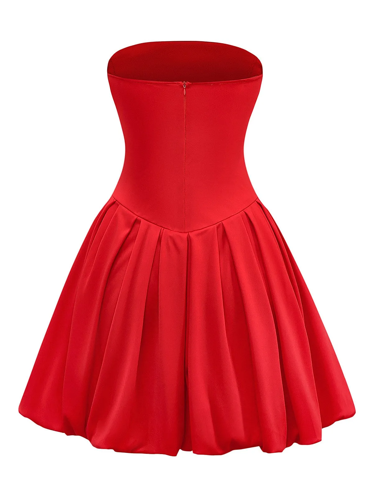 1950s Solid Basque Waist Strapless Bubble Dress sold by Retro Stage product image thumbnail 2
