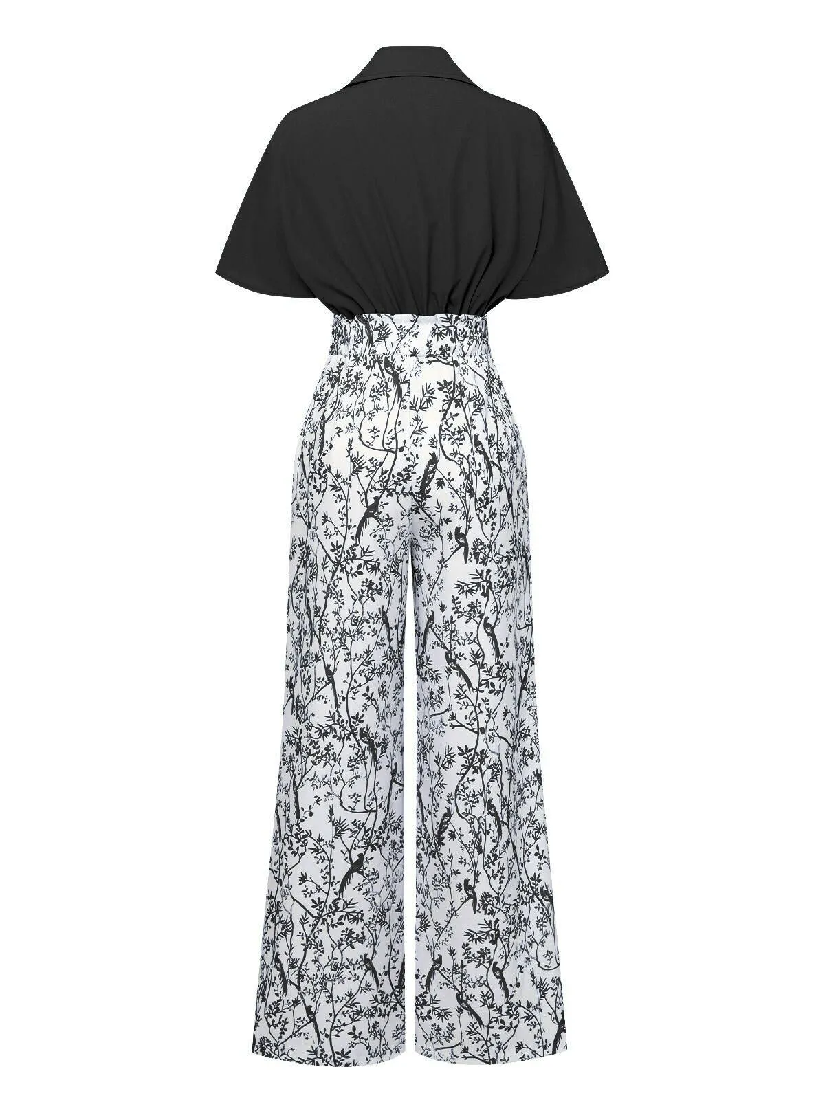 2PCS 1930s Dolman Sleeve Lapel Blouse & Floral Pants sold by Retro Stage product image thumbnail 4
