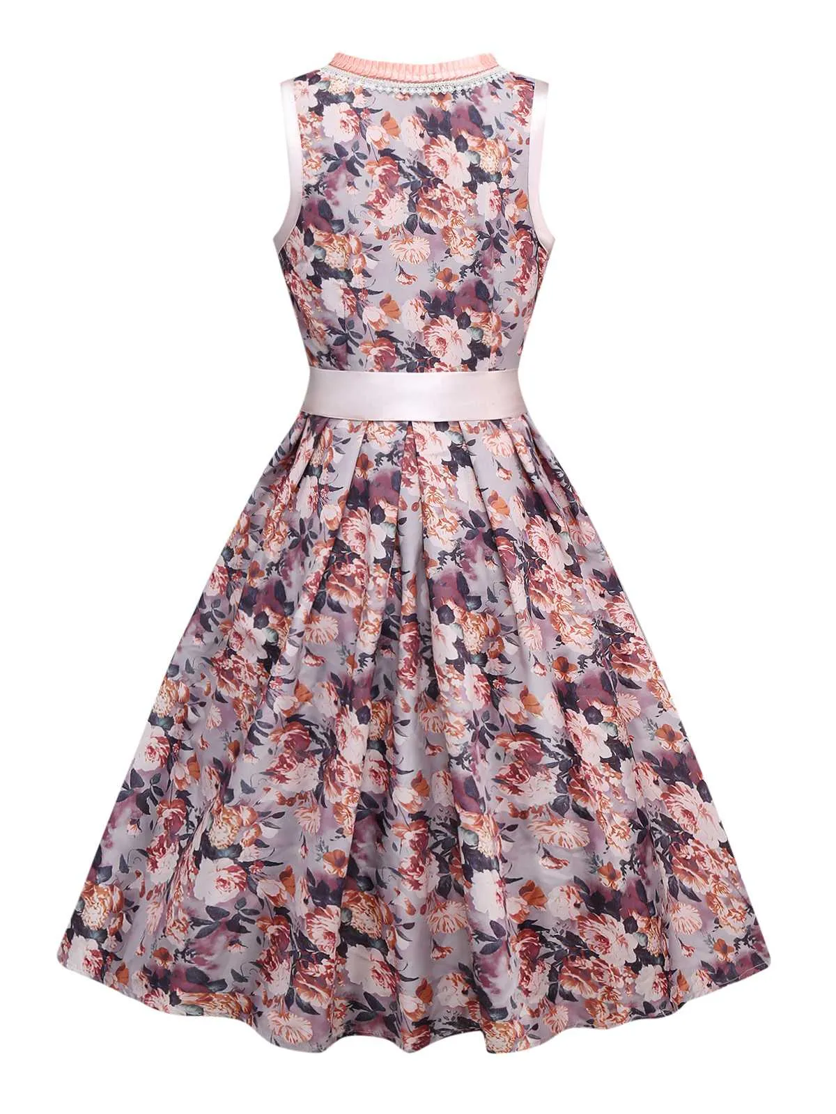 2PCS Multicolor 1950s Floral Dirndl Dress & Apron sold by Retro Stage product image thumbnail 2