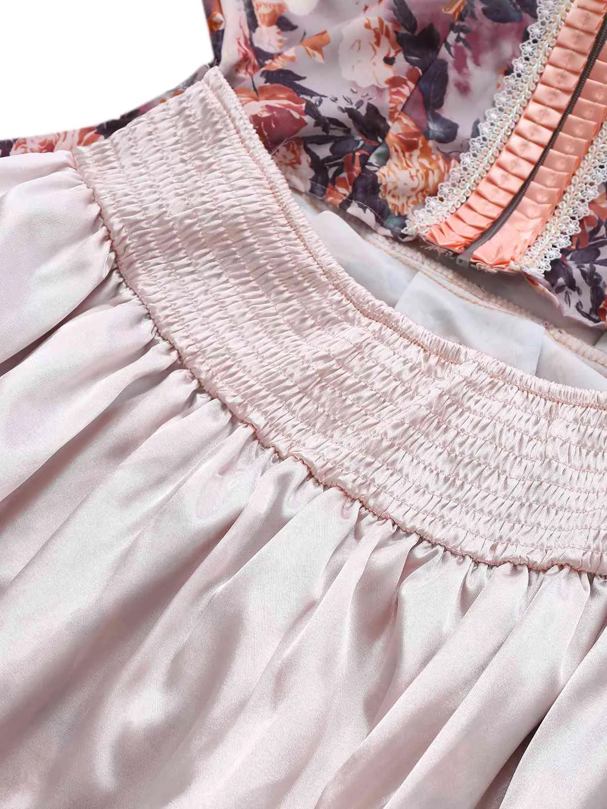 2PCS Multicolor 1950s Floral Dirndl Dress & Apron sold by Retro Stage product image thumbnail 4