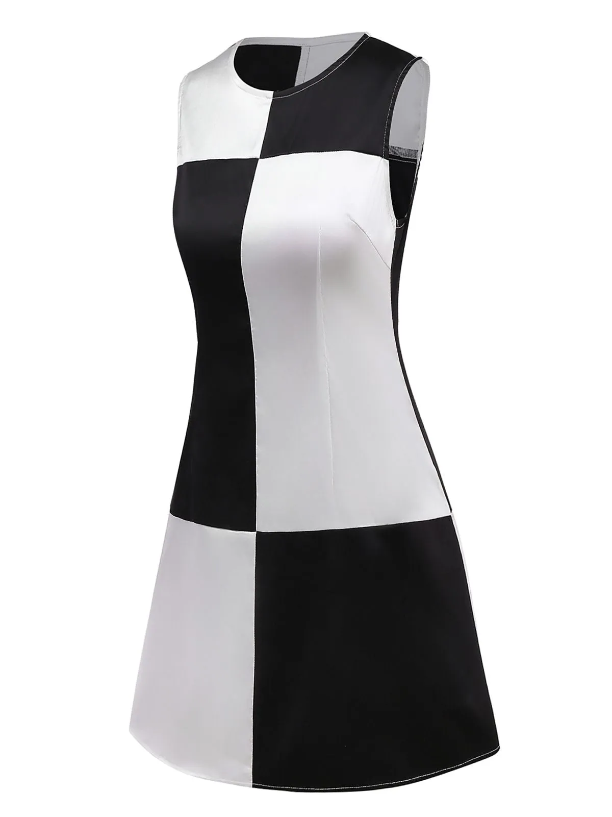 1960s Black And White Color Block Dress sold by Retro Stage product image thumbnail 2