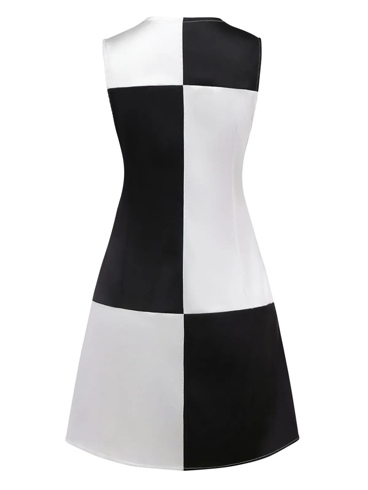 1960s Black And White Color Block Dress sold by Retro Stage product image thumbnail 3