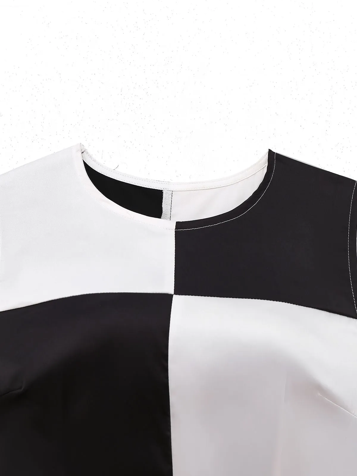 1960s Black And White Color Block Dress sold by Retro Stage product image thumbnail 5