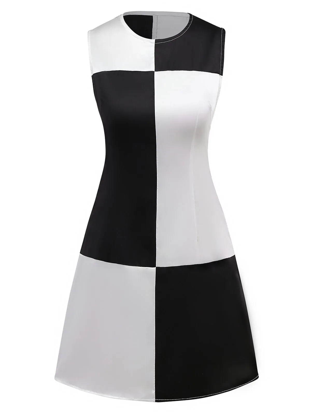 1960s Black And White Color Block Dress sold by Retro Stage product image thumbnail 4