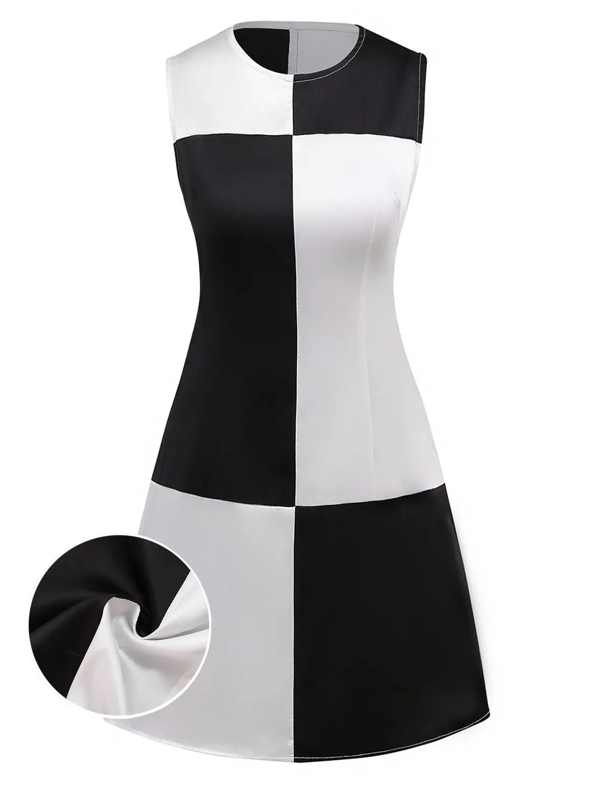 1960s Black And White Color Block Dress sold by Retro Stage
