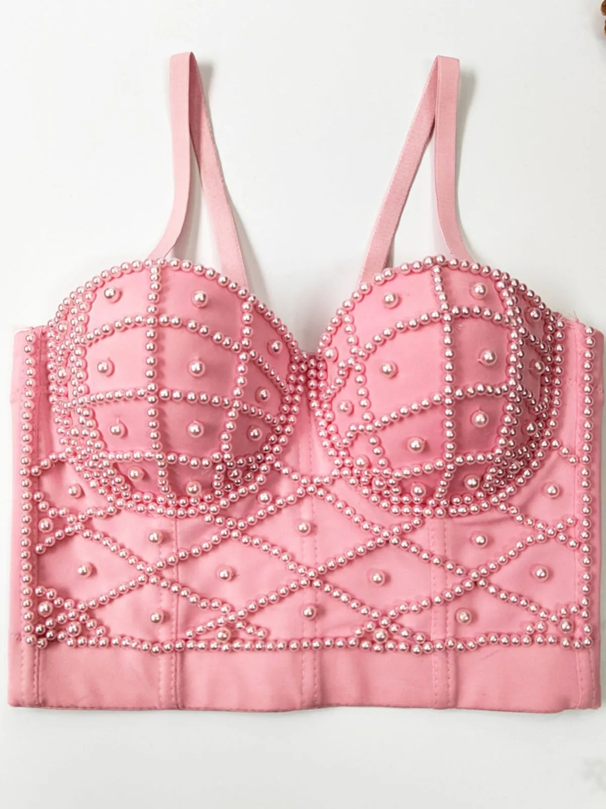 1980s Pearl Solid Fishbone Camisole Corset sold by Retro Stage product image thumbnail 5