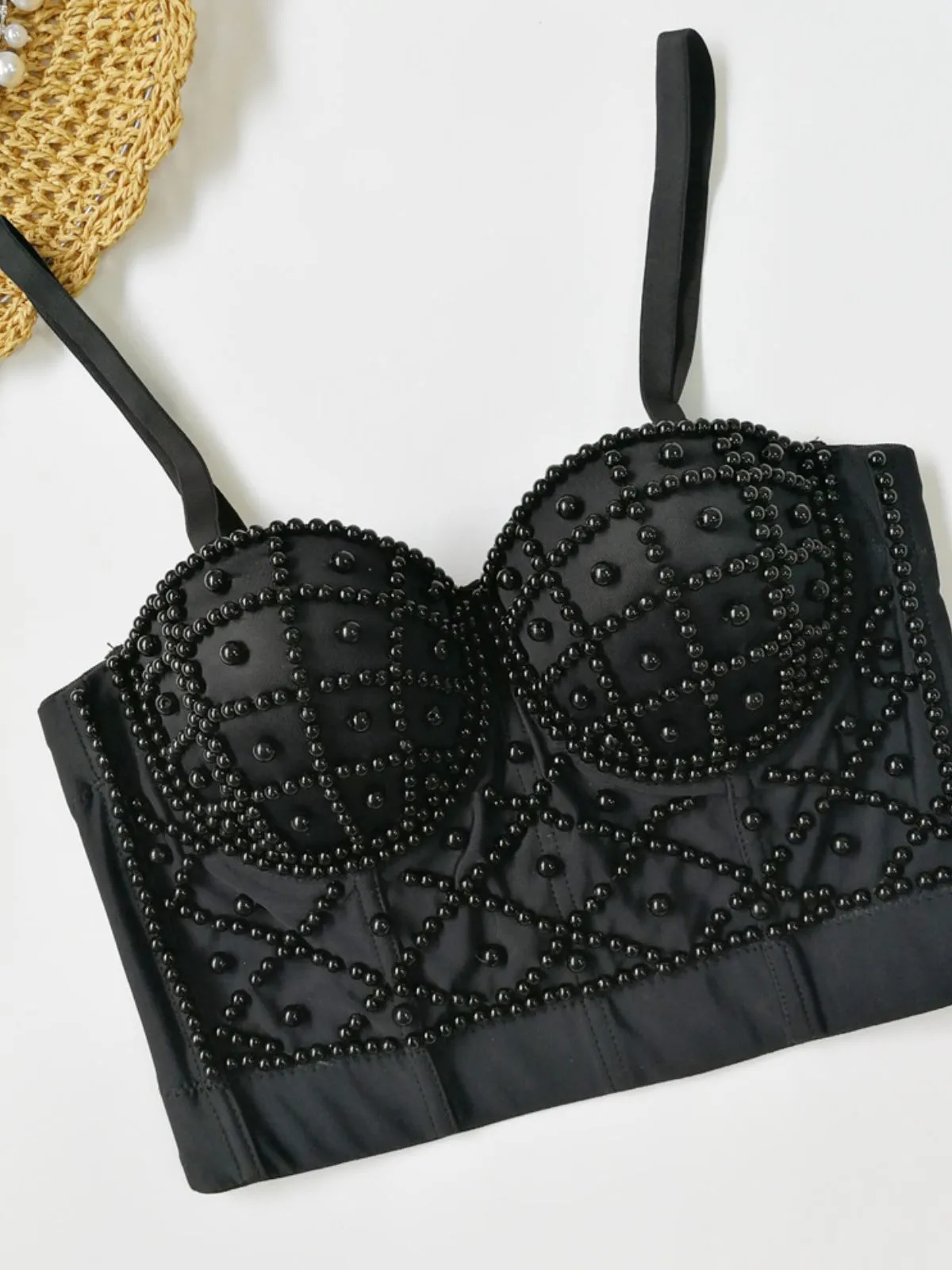 1980s Pearl Solid Fishbone Camisole Corset sold by Retro Stage product image thumbnail 2