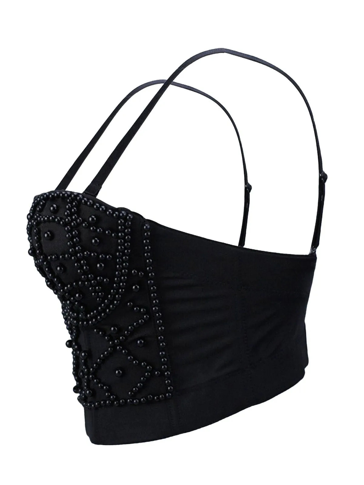 1980s Pearl Solid Fishbone Camisole Corset sold by Retro Stage product image thumbnail 3