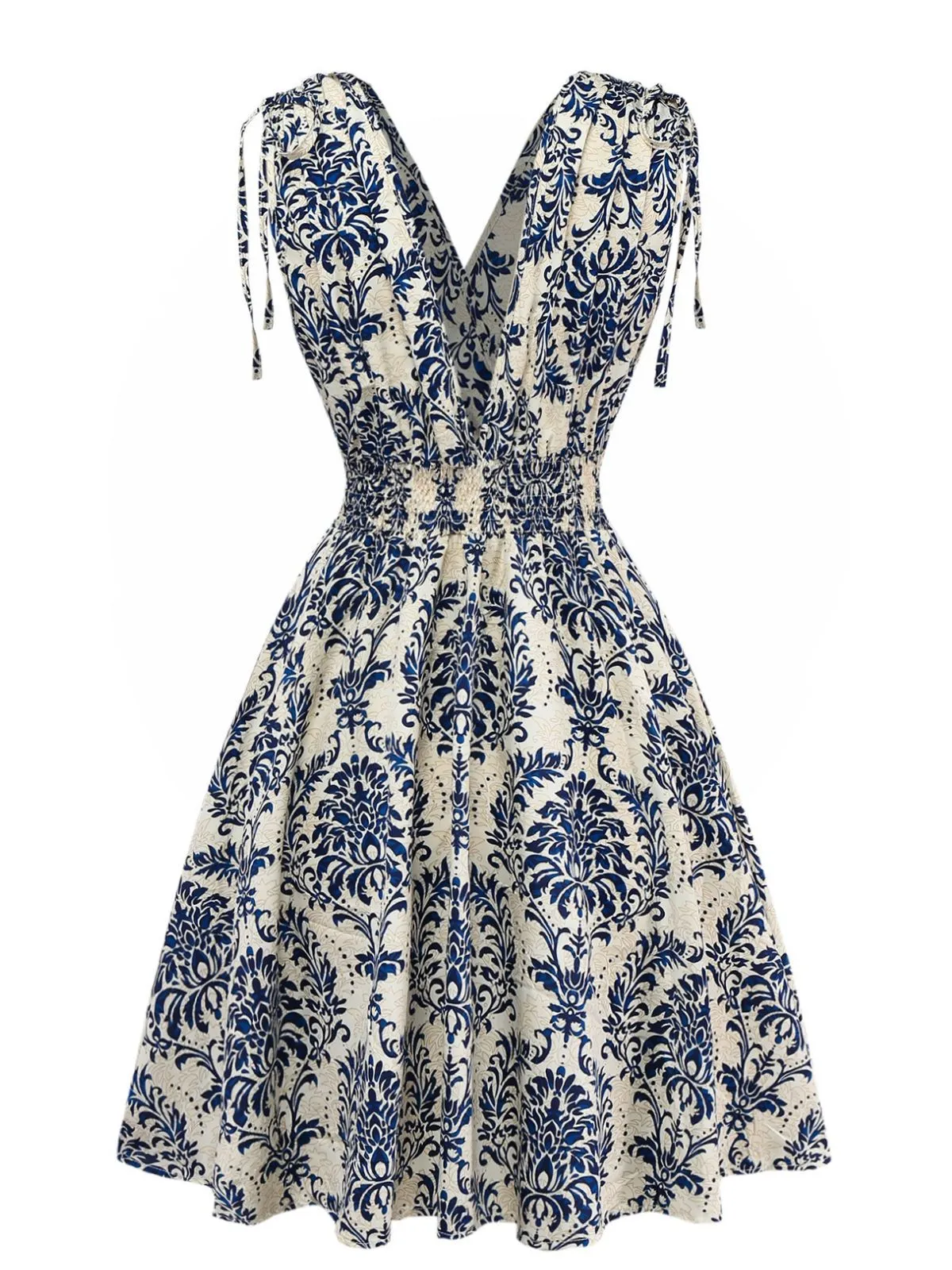 1970s Boho Style Lace-Up V-Neck Dress sold by Retro Stage product image thumbnail 4