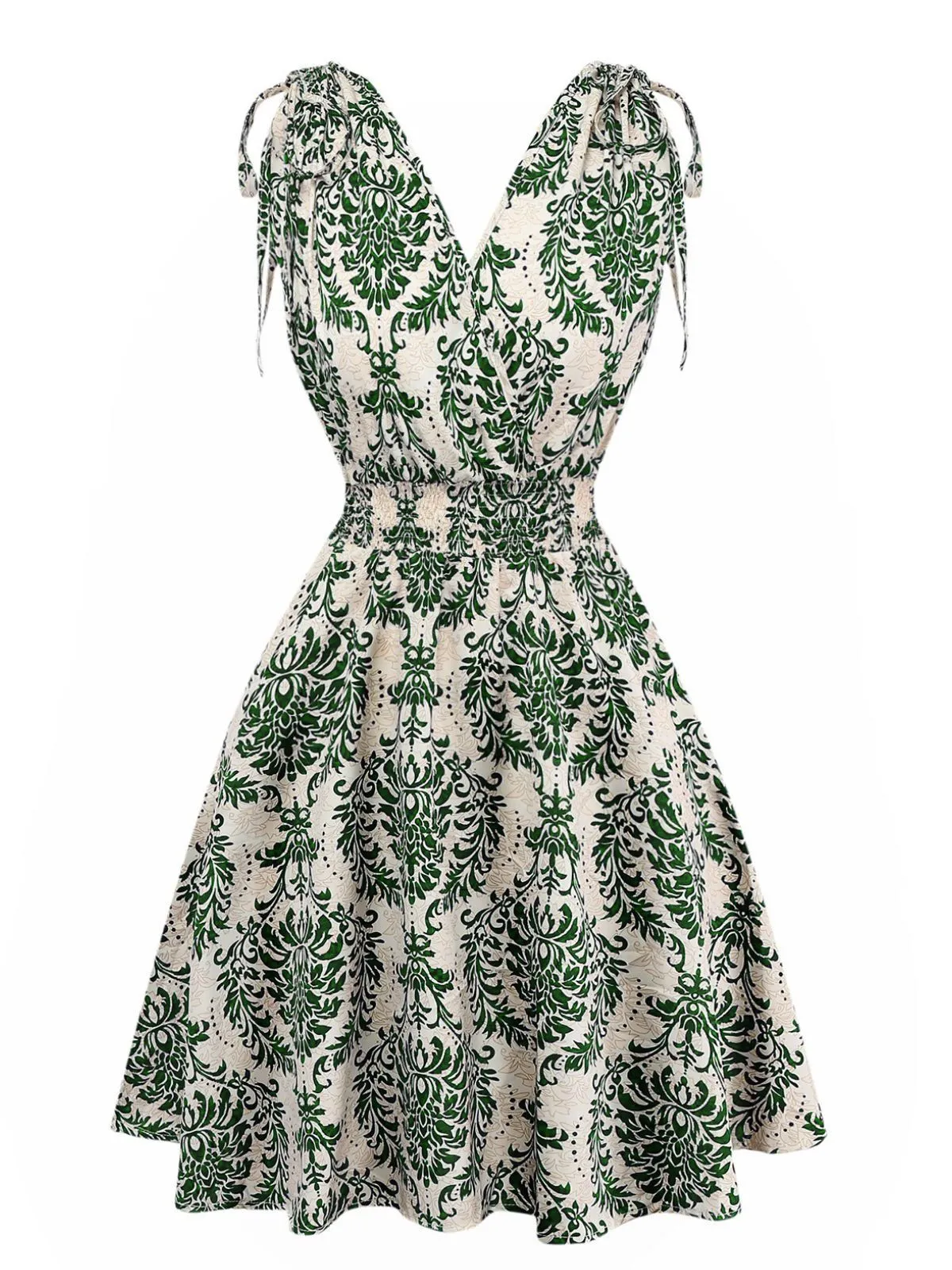 1970s Boho Style Lace-Up V-Neck Dress sold by Retro Stage