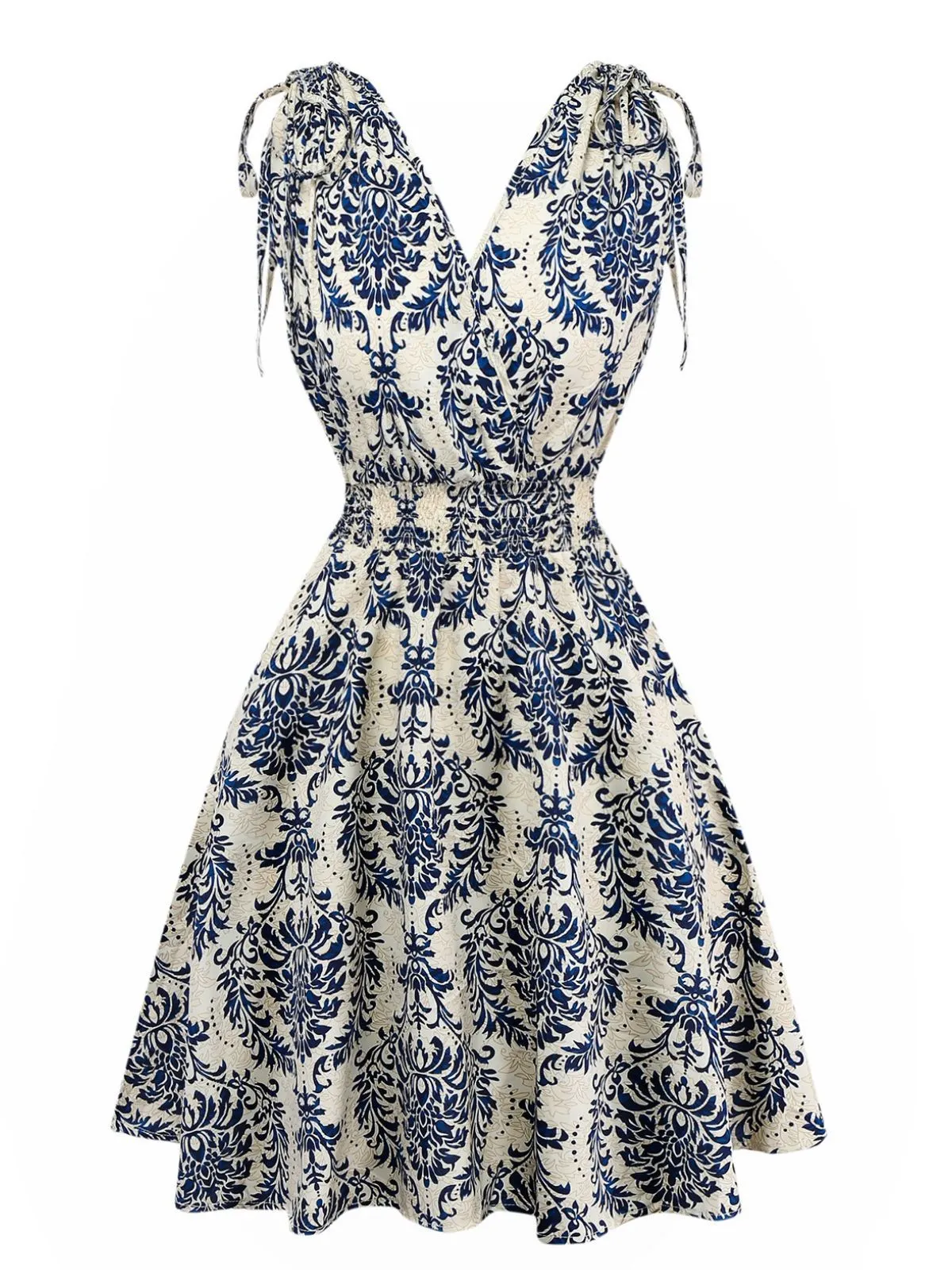 1970s Boho Style Lace-Up V-Neck Dress sold by Retro Stage product image thumbnail 3