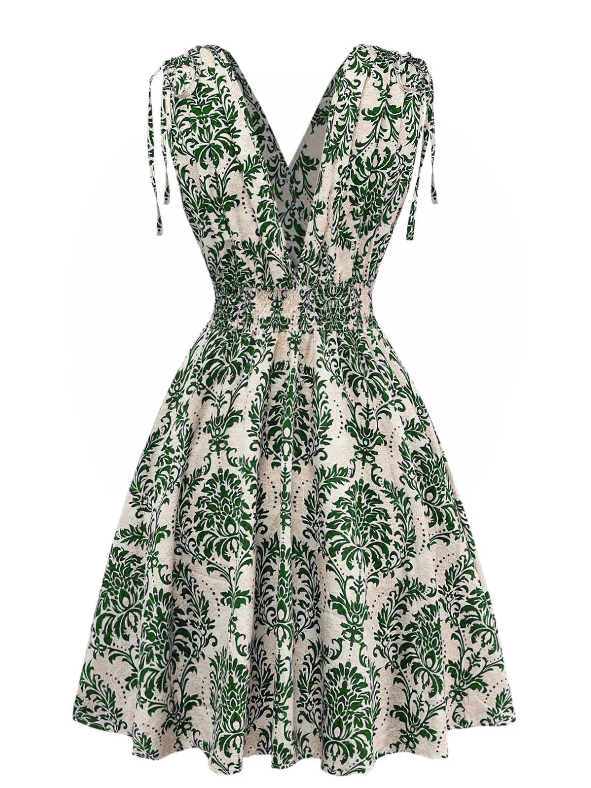 1970s Boho Style Lace-Up V-Neck Dress sold by Retro Stage product image thumbnail 2