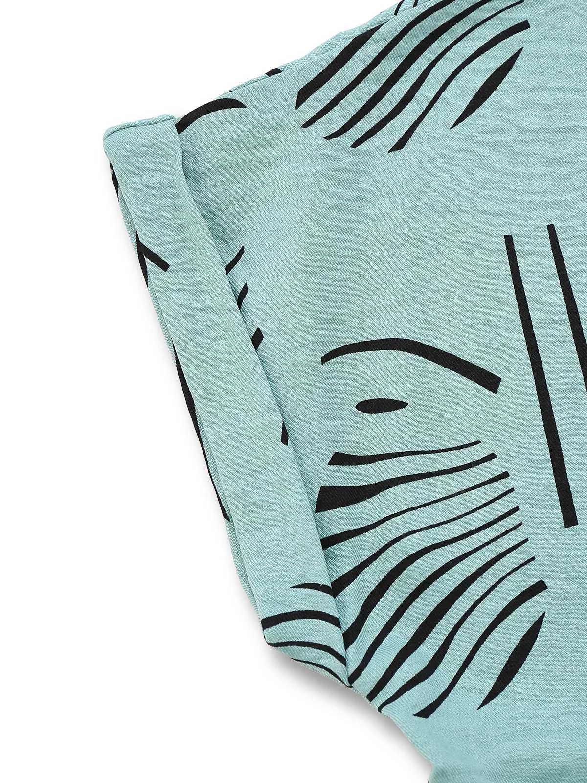 1970s V-Neck Abstract Line Wide-Leg Jumpsuit sold by Retro Stage product image thumbnail 4