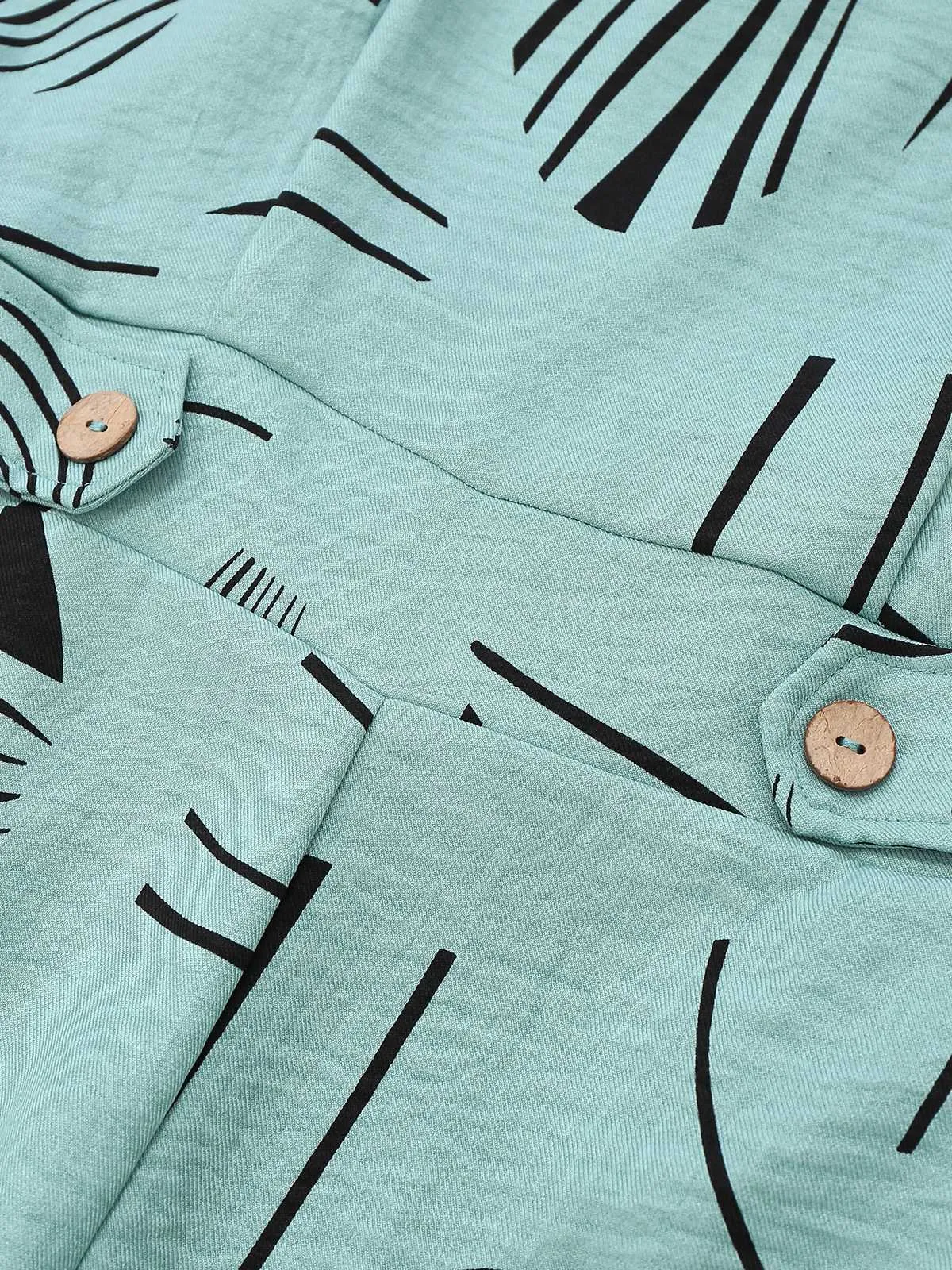 1970s V-Neck Abstract Line Wide-Leg Jumpsuit sold by Retro Stage product image thumbnail 5