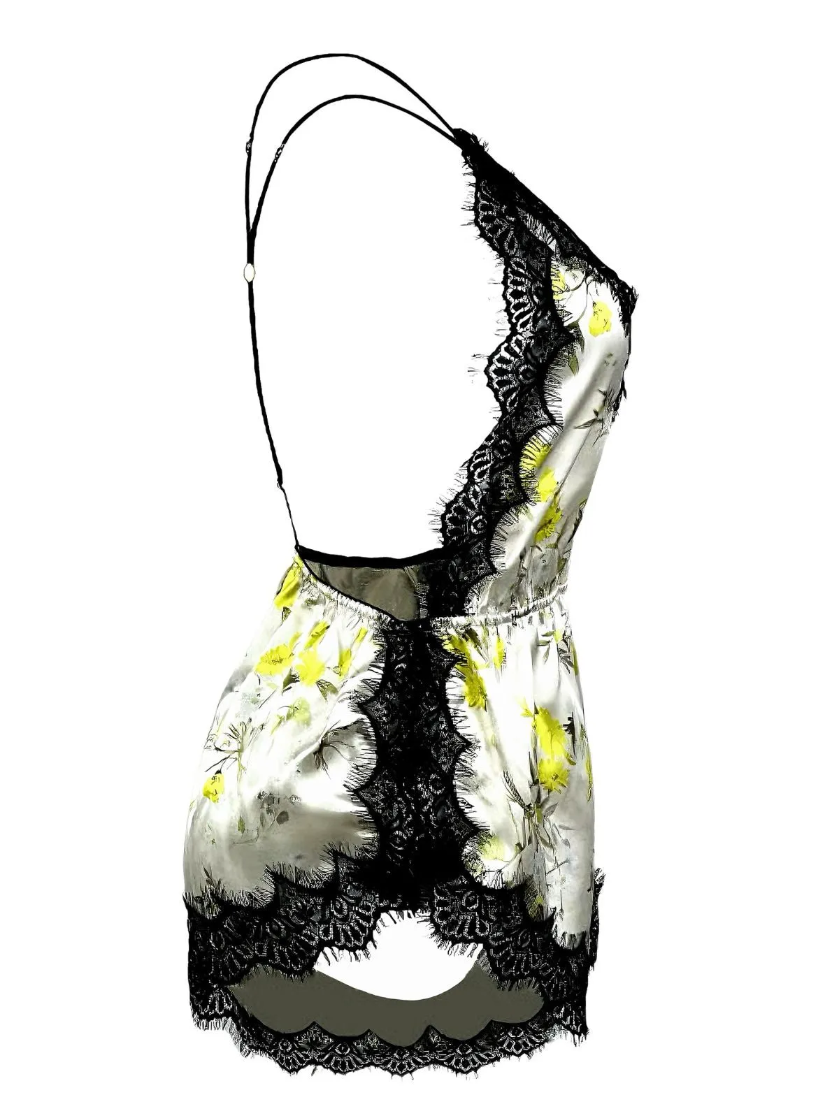 1950s Slip Floral Lace Backless Sleepwear sold by Retro Stage product image thumbnail 2