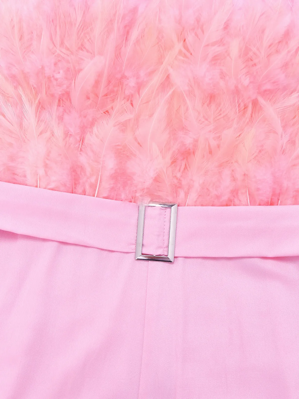 1970s Strapless Feather Solid Jumpsuit sold by Retro Stage product image thumbnail 3