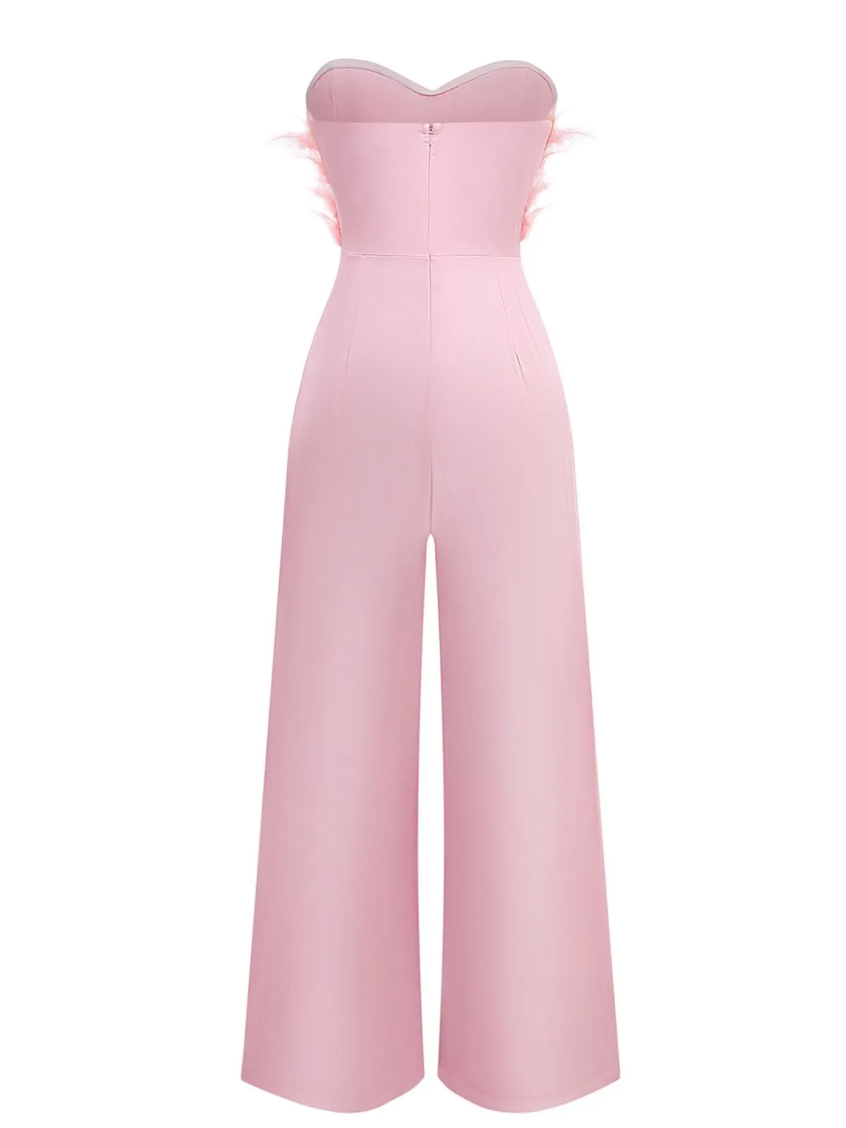 1970s Strapless Feather Solid Jumpsuit sold by Retro Stage product image thumbnail 2