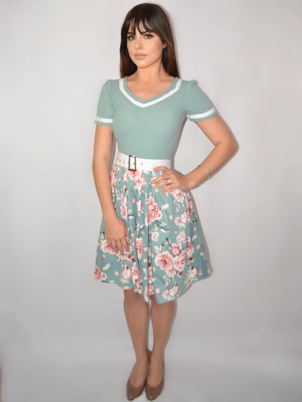 1950s Floral Patchwork Swing Dress sold by Retro Stage