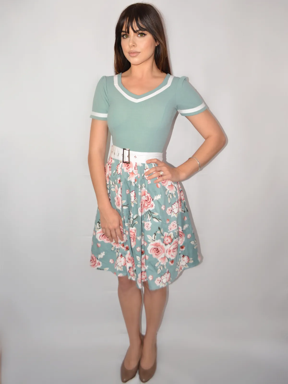 1950s Floral Patchwork Swing Dress sold by Retro Stage