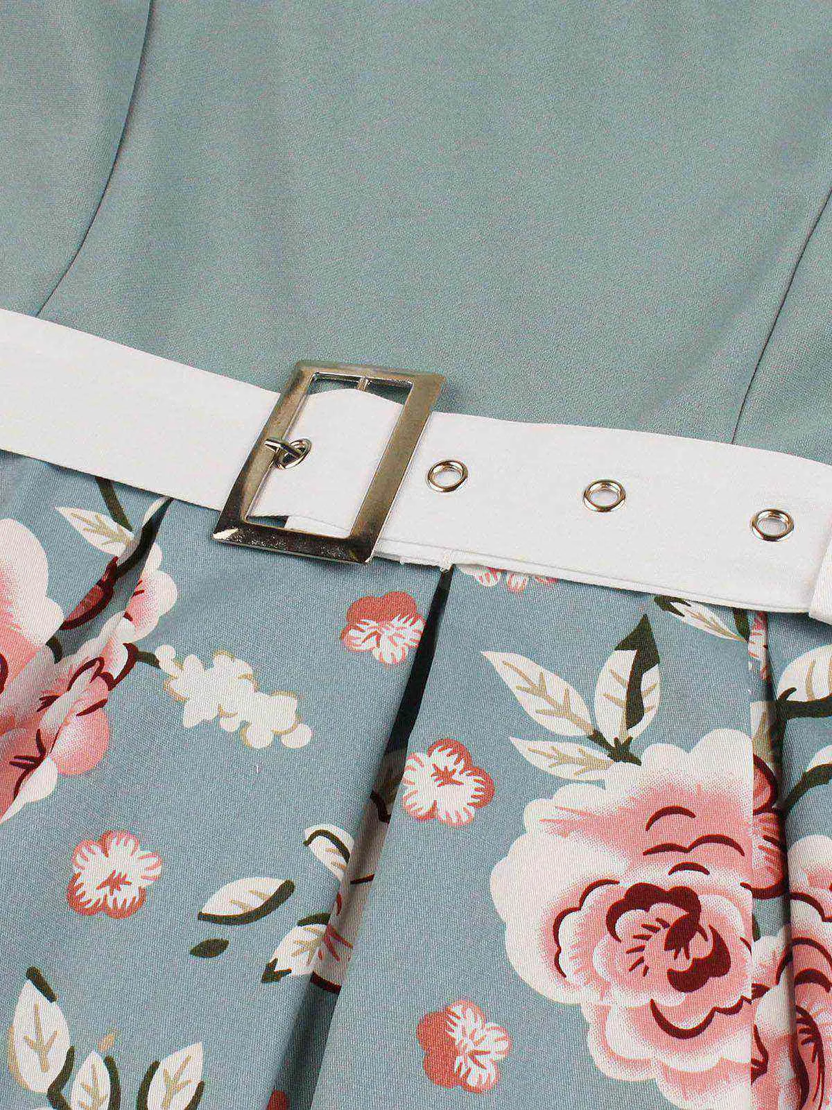 1950s Floral Patchwork Swing Dress sold by Retro Stage product image thumbnail 5