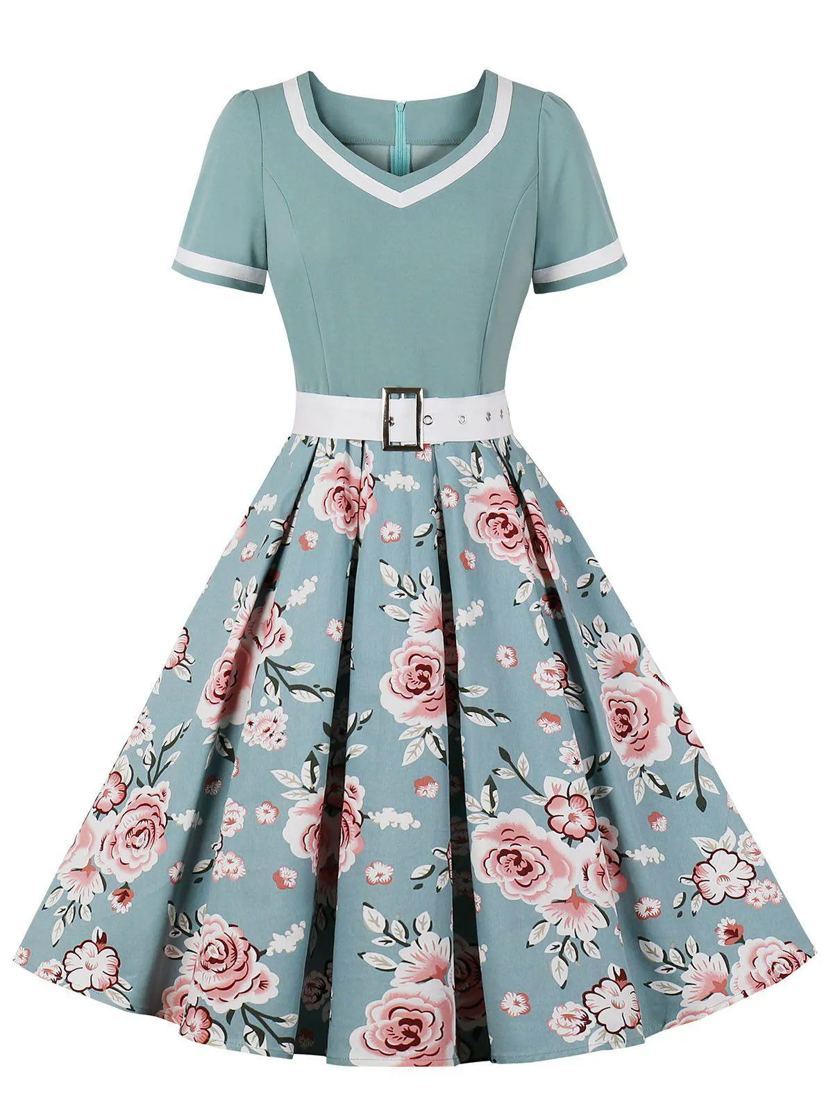 1950s Floral Patchwork Swing Dress sold by Retro Stage product image thumbnail 2