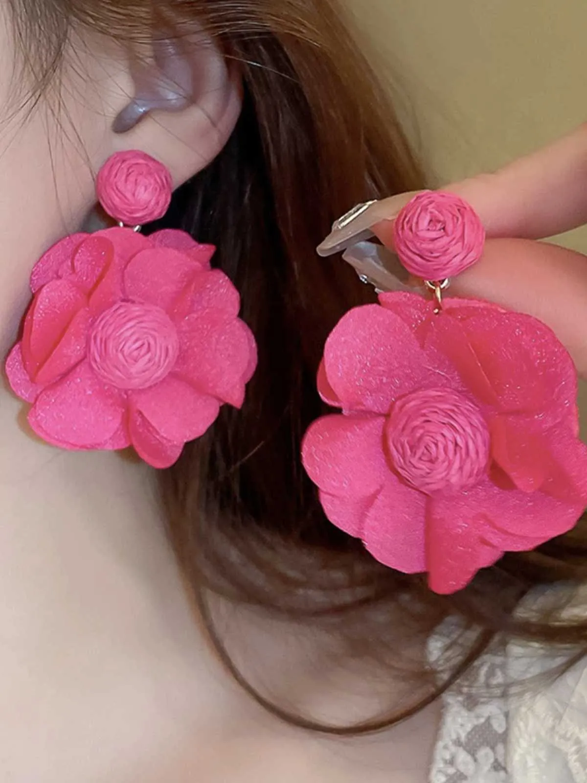 Retro Mesh 3D Floral Earrings sold by Retro Stage