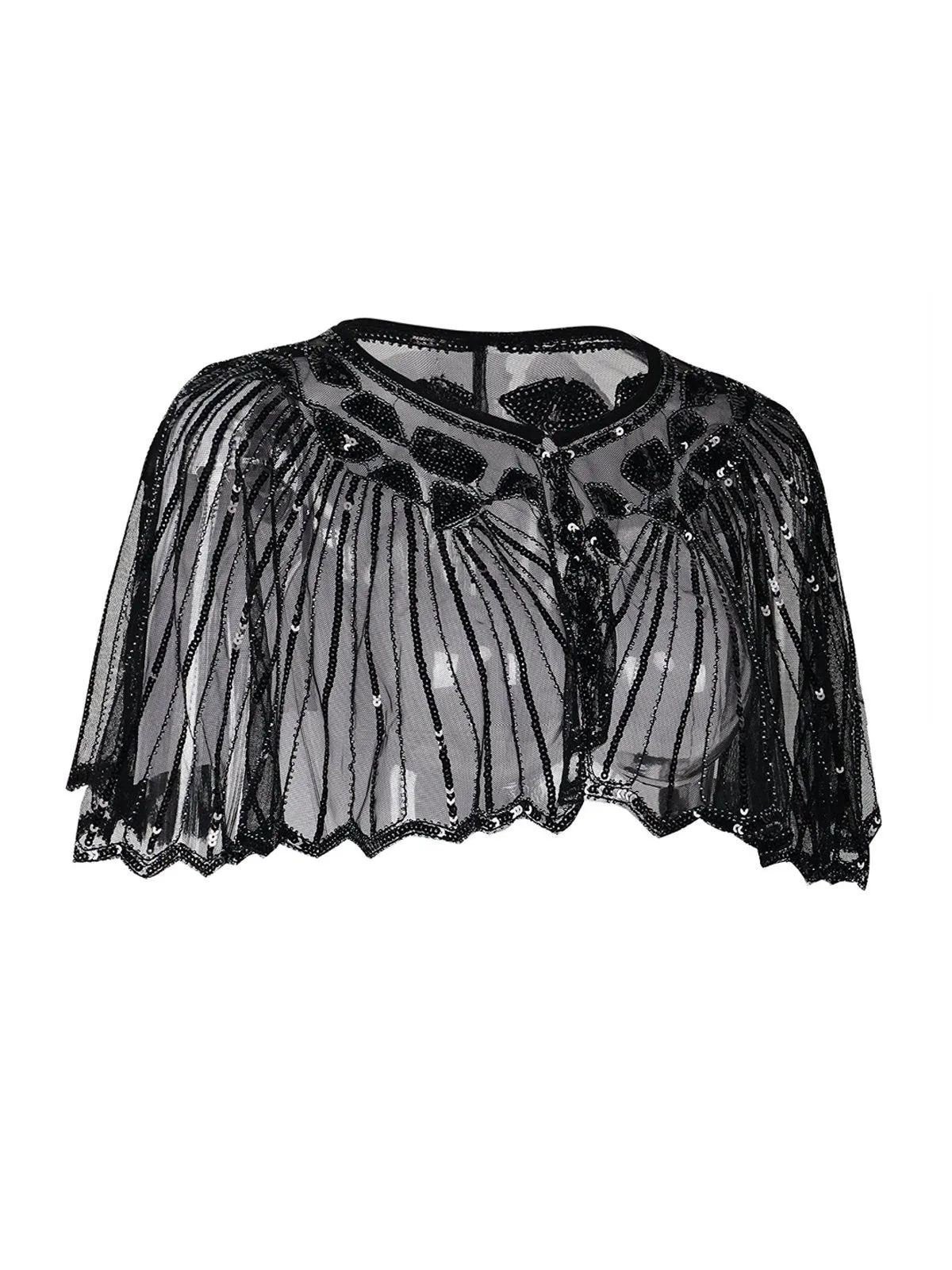 1920s Shawl Beaded Sequin Flapper Cape sold by Retro Stage product image thumbnail 2