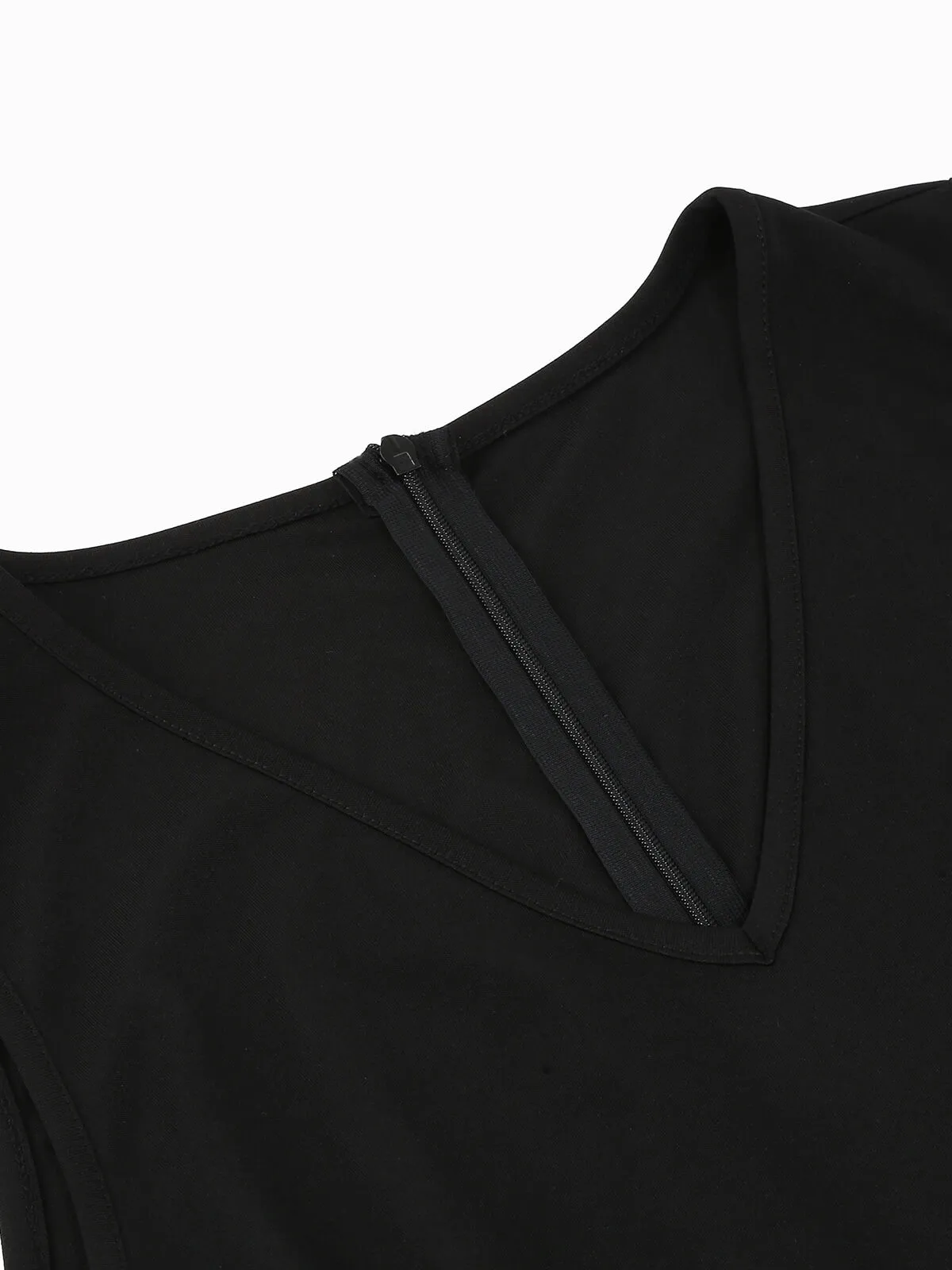 Black 1950s Floral Embroidered Patchwork Dress sold by Retro Stage product image thumbnail 5