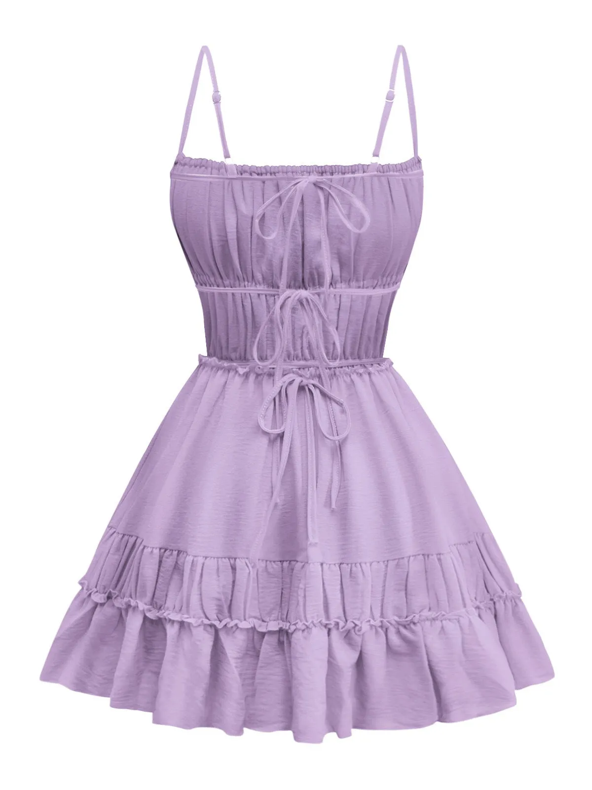 1950s Spaghetti Strap Lace-Up Backless Skater Dress sold by Retro Stage product image thumbnail 4