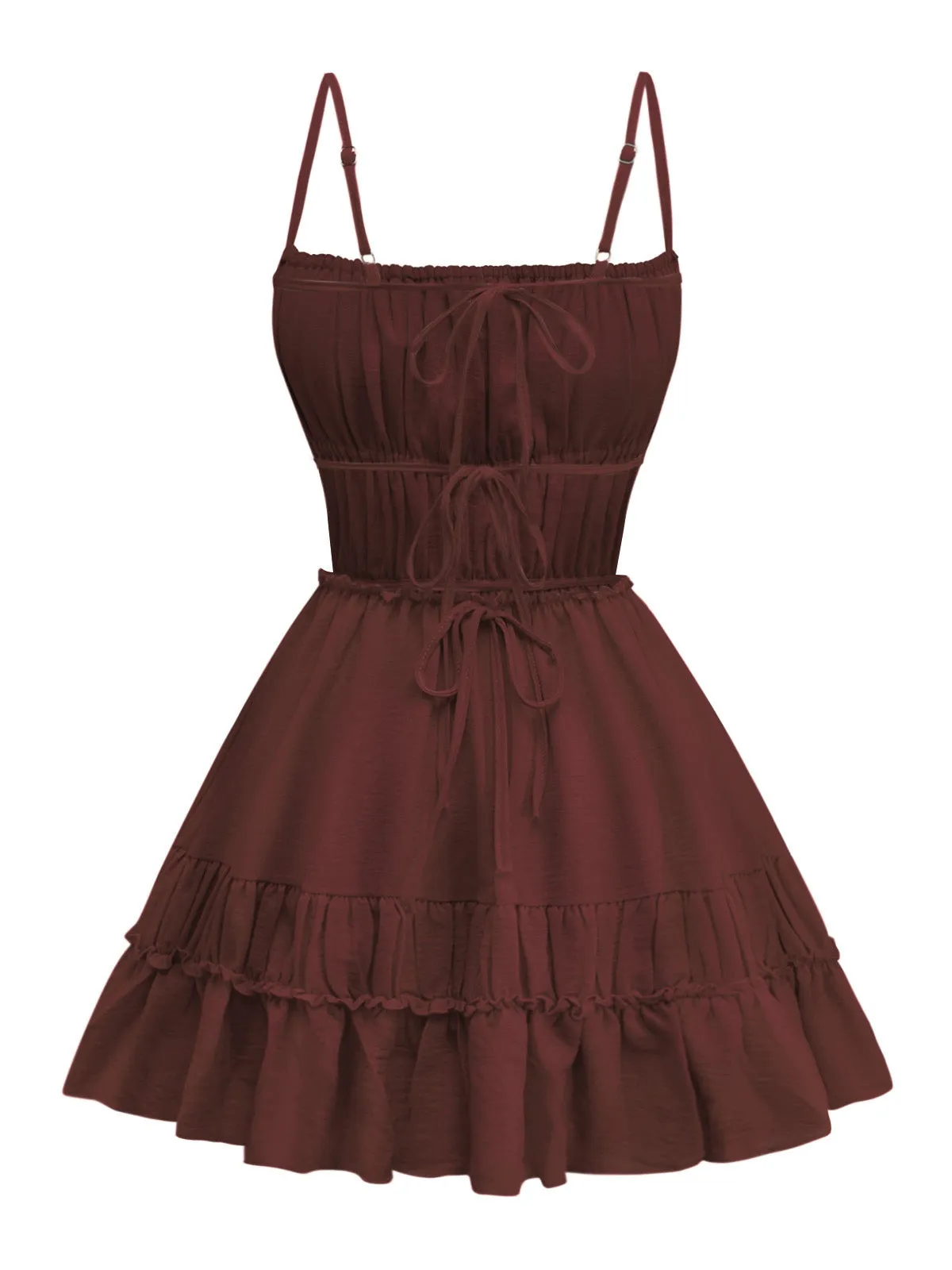 1950s Spaghetti Strap Lace-Up Backless Skater Dress sold by Retro Stage product image thumbnail 2
