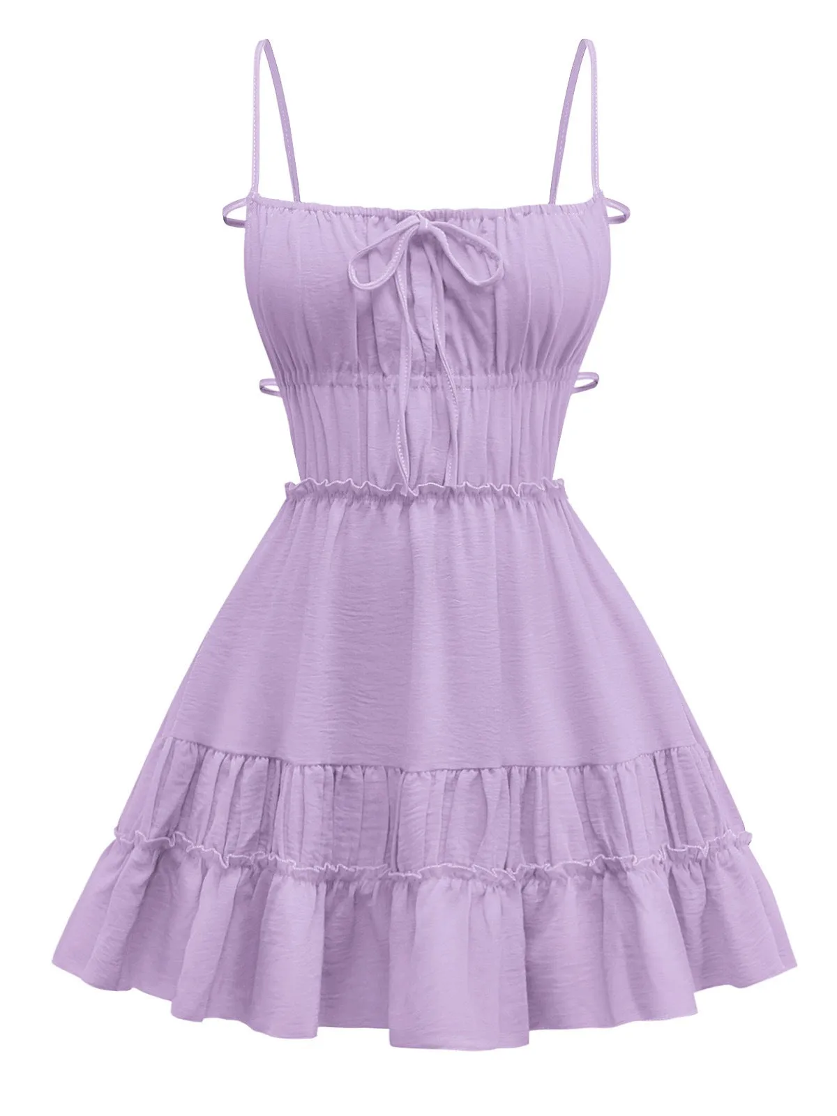 1950s Spaghetti Strap Lace-Up Backless Skater Dress sold by Retro Stage