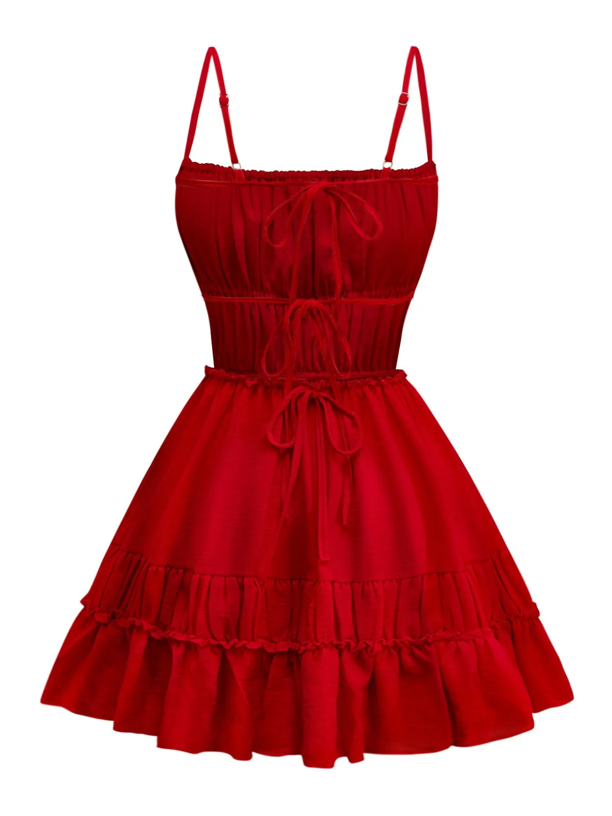 1950s Spaghetti Strap Lace-Up Backless Skater Dress sold by Retro Stage product image thumbnail 4
