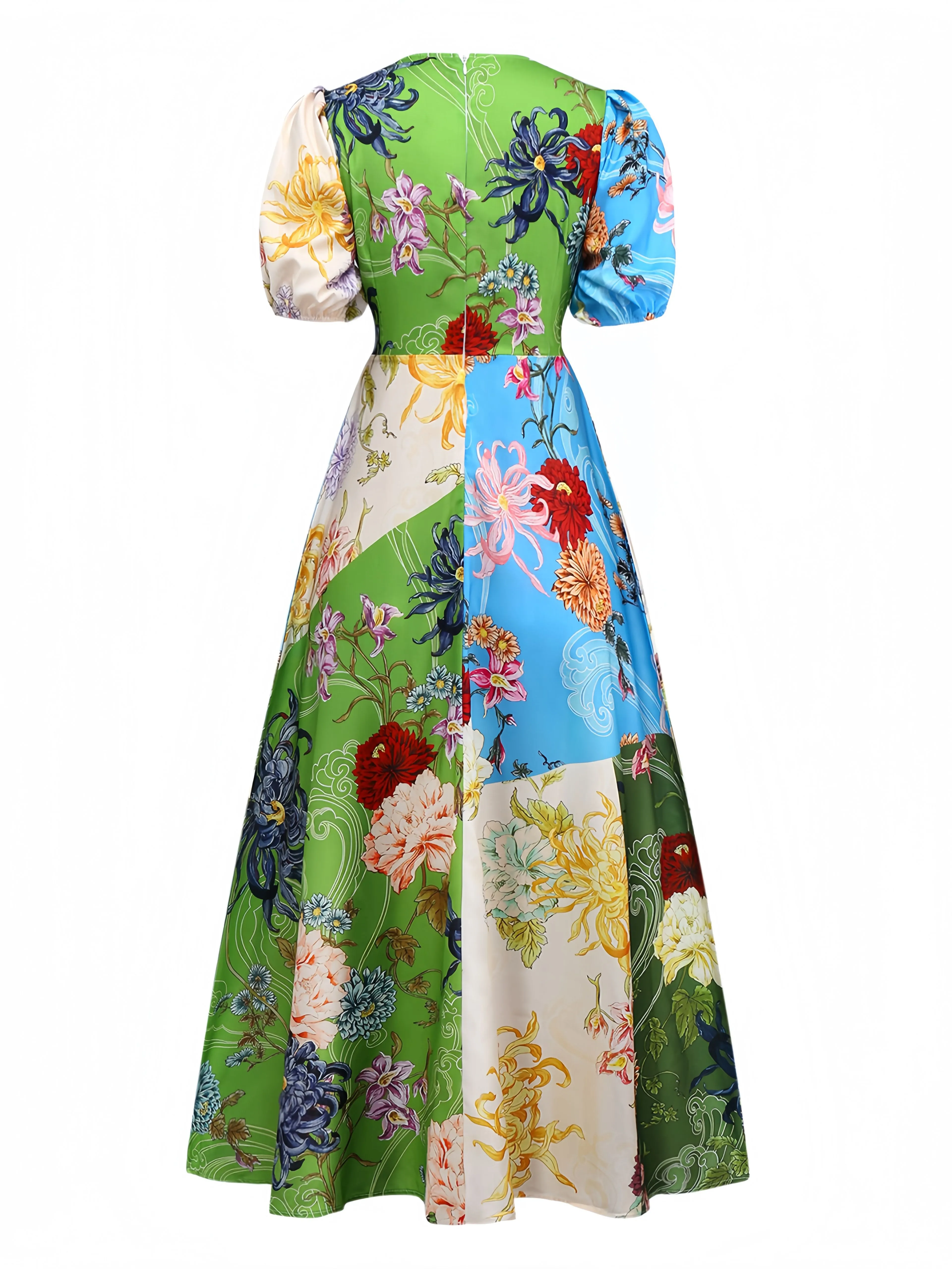 1940s Floral Doodle Puff Sleeve Dress sold by Retro Stage product image thumbnail 2