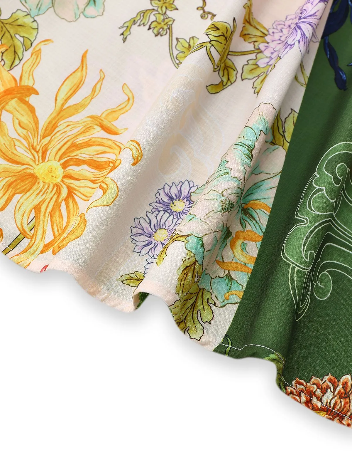 1940s Floral Doodle Puff Sleeve Dress sold by Retro Stage product image thumbnail 5