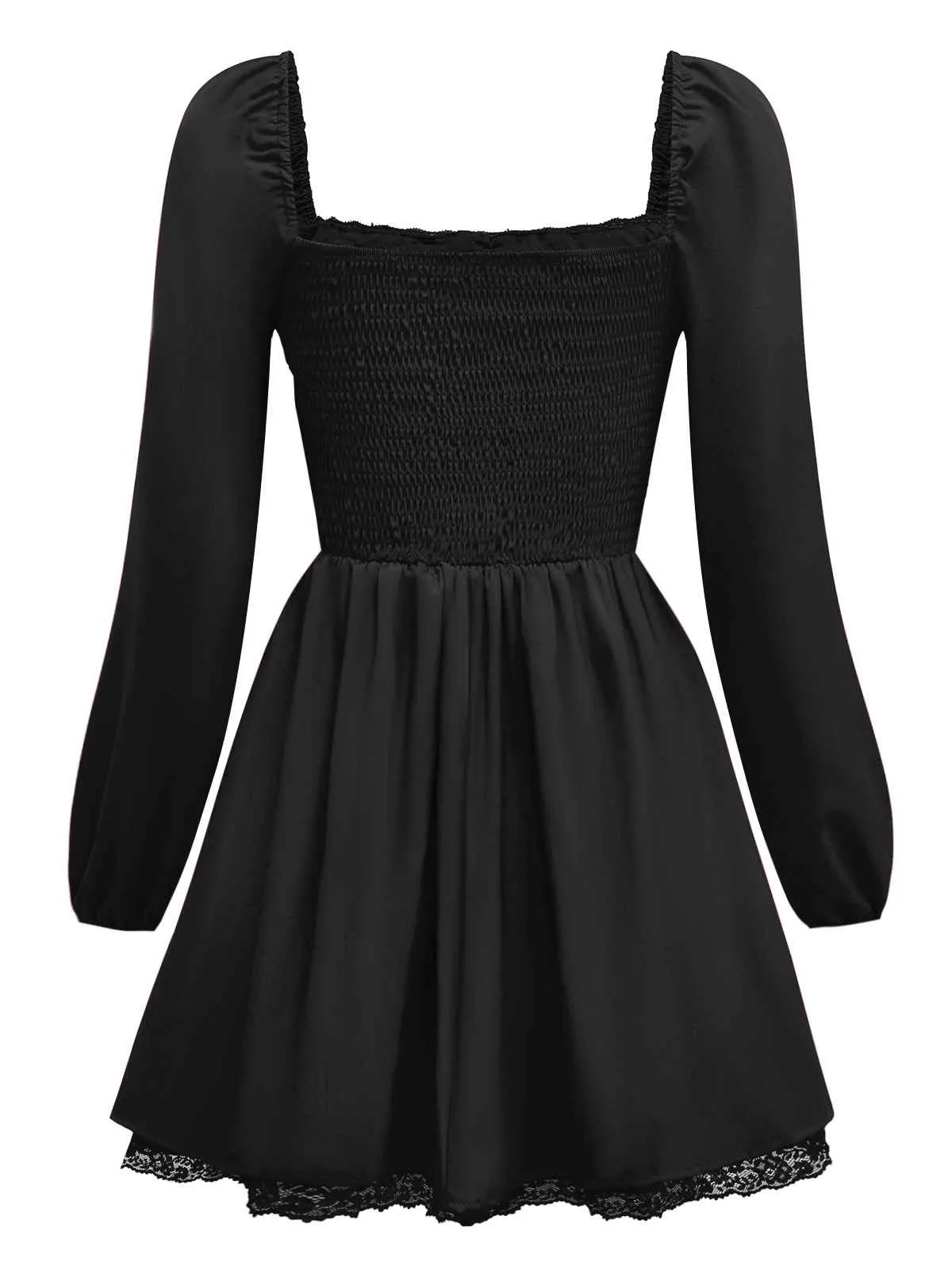 1950s Solid Bow Tie Lace Gothic Dress sold by Retro Stage product image thumbnail 2