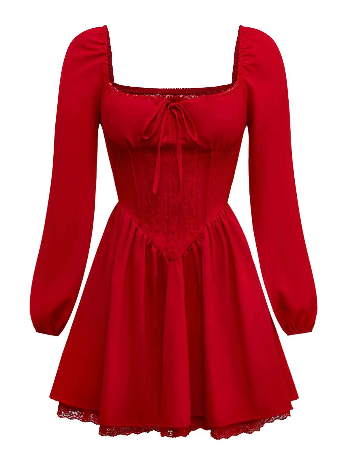 1950s Solid Bow Tie Lace Gothic Dress sold by Retro Stage product image thumbnail 3