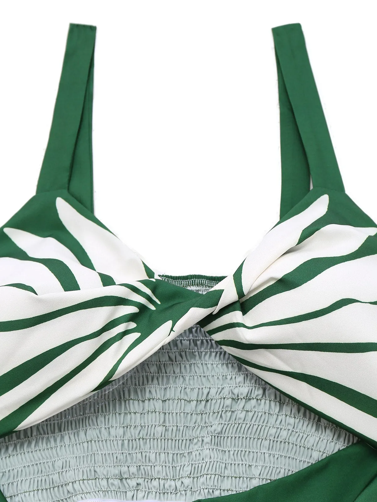 1930s Wide-Strap Hollow Twist Smocked Floral Jumpsuit sold by Retro Stage product image thumbnail 3