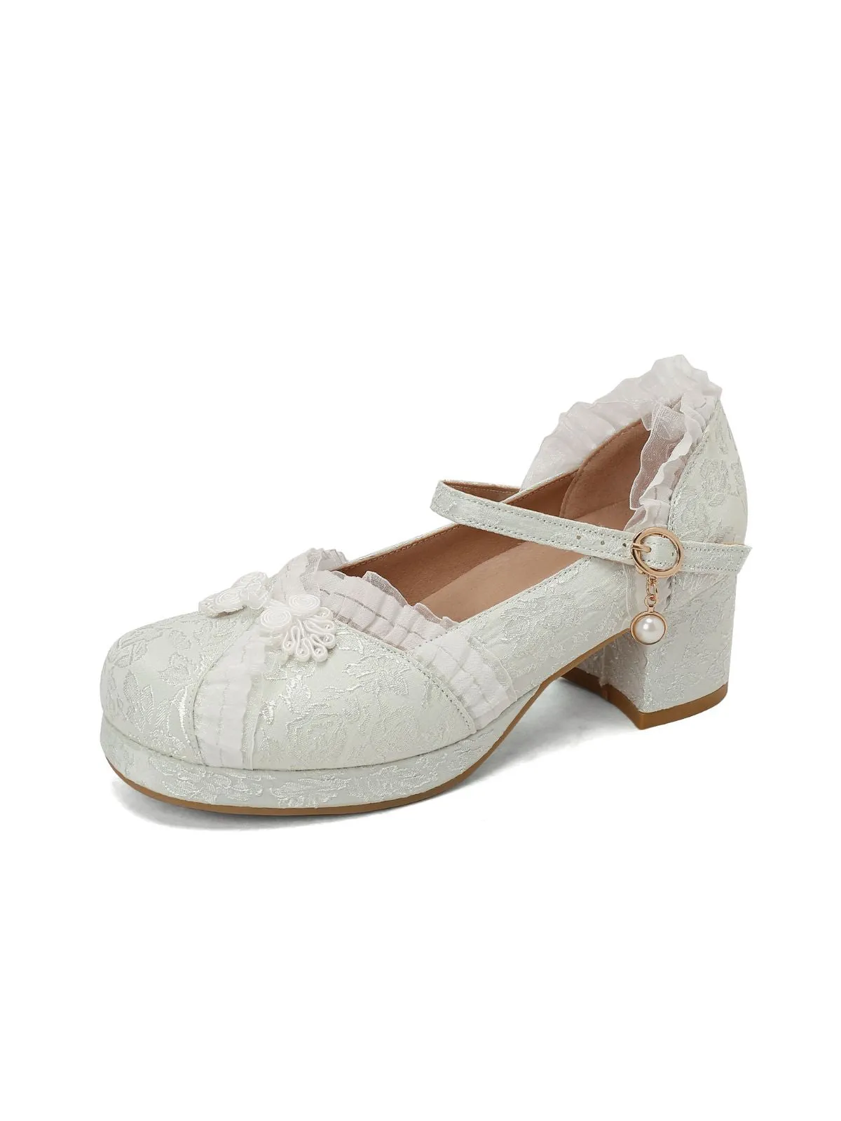 Vintage Lace Pearl Mary Jane Shoes sold by Retro Stage product image thumbnail 2