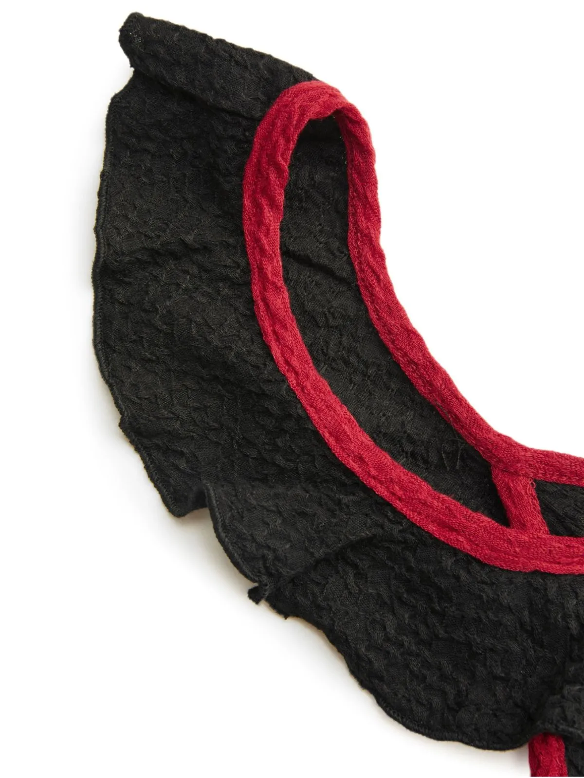 Black 1930s V-Neck Ruffled Knitted Mermaid Dress sold by Retro Stage product image thumbnail 3