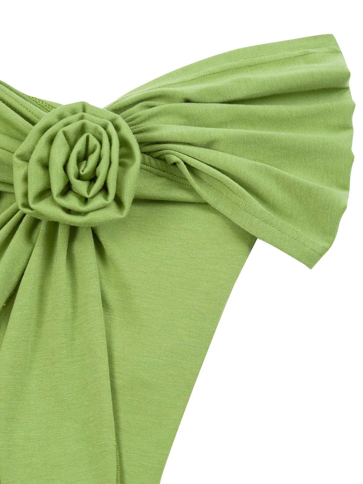 1960s Off-Shoulder 3D Rose Solid Top sold by Retro Stage product image thumbnail 3